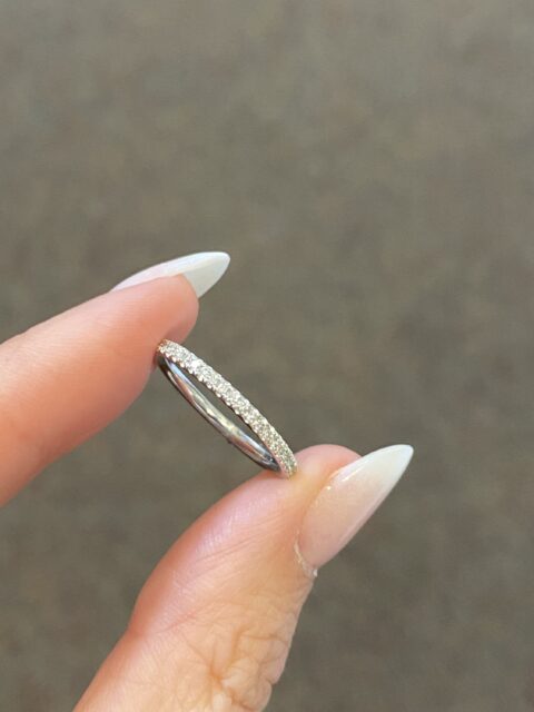 Delicate 14k White Gold .40 Cttw Diamond Eternity Band