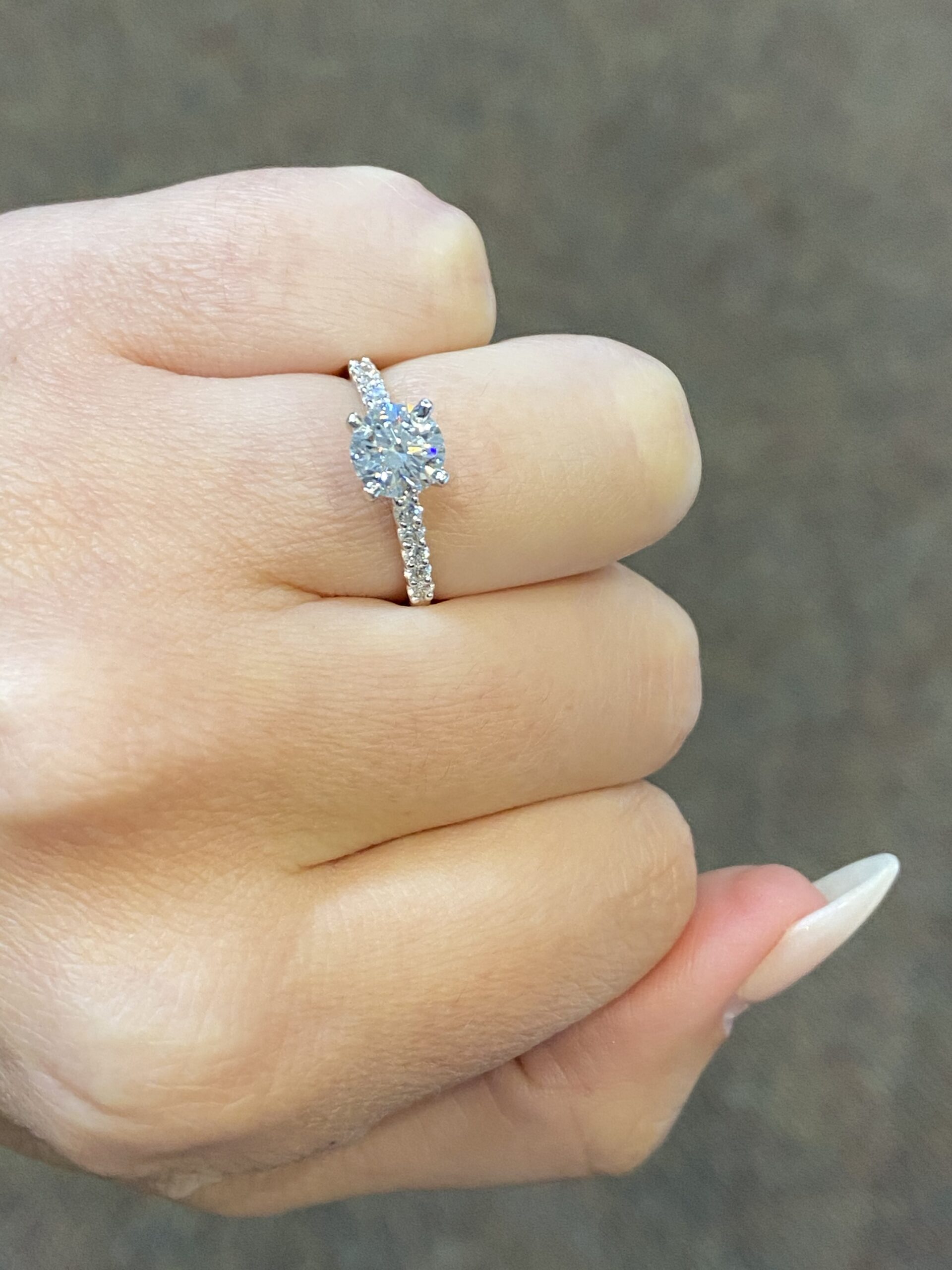 14k White Gold 1.01 Carat Genuine G.I.A. Certified Round Brilliant Cut Diamond Solitaire - Image 8