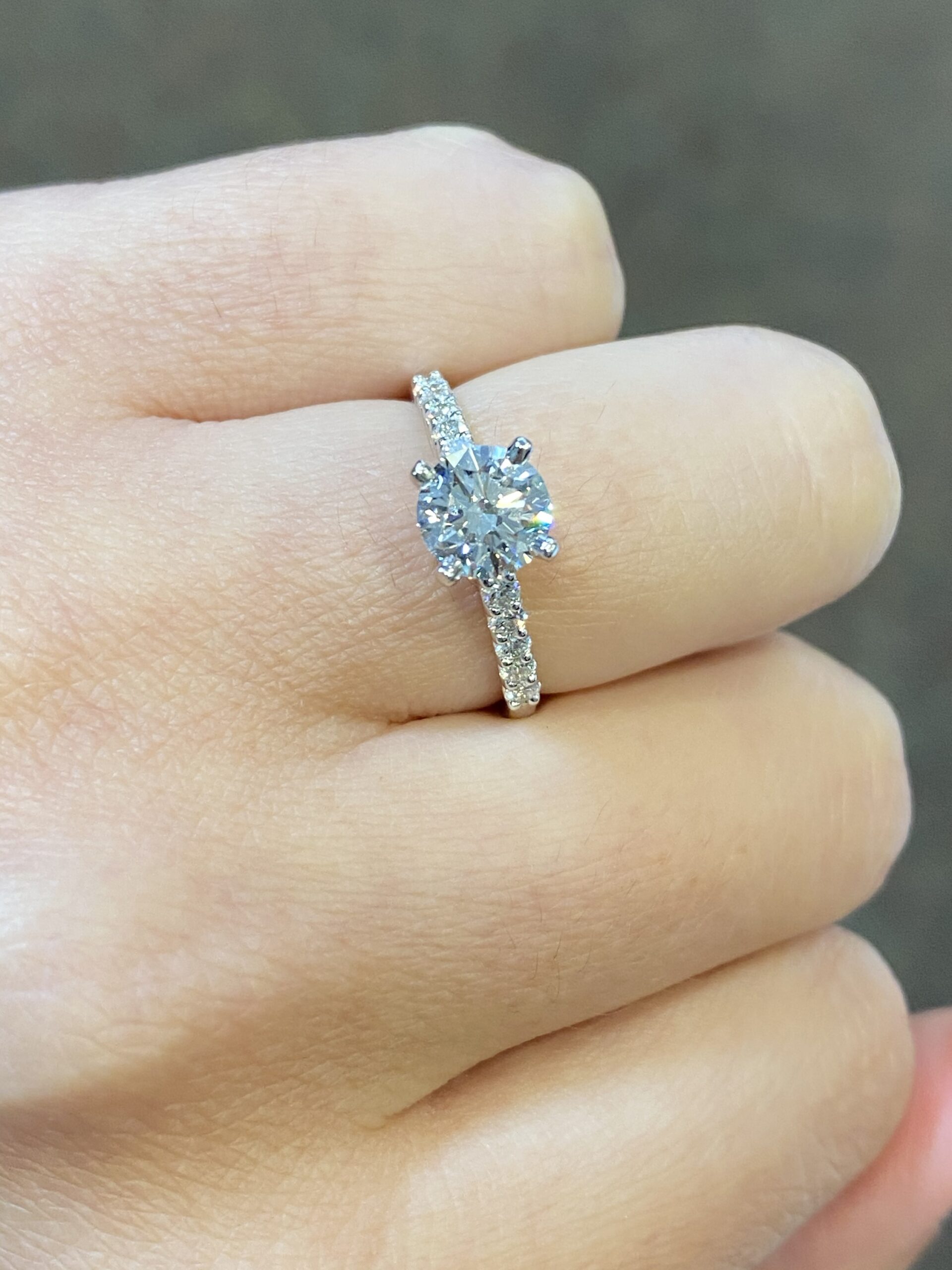 14k White Gold 1.01 Carat Genuine G.I.A. Certified Round Brilliant Cut Diamond Solitaire - Image 10