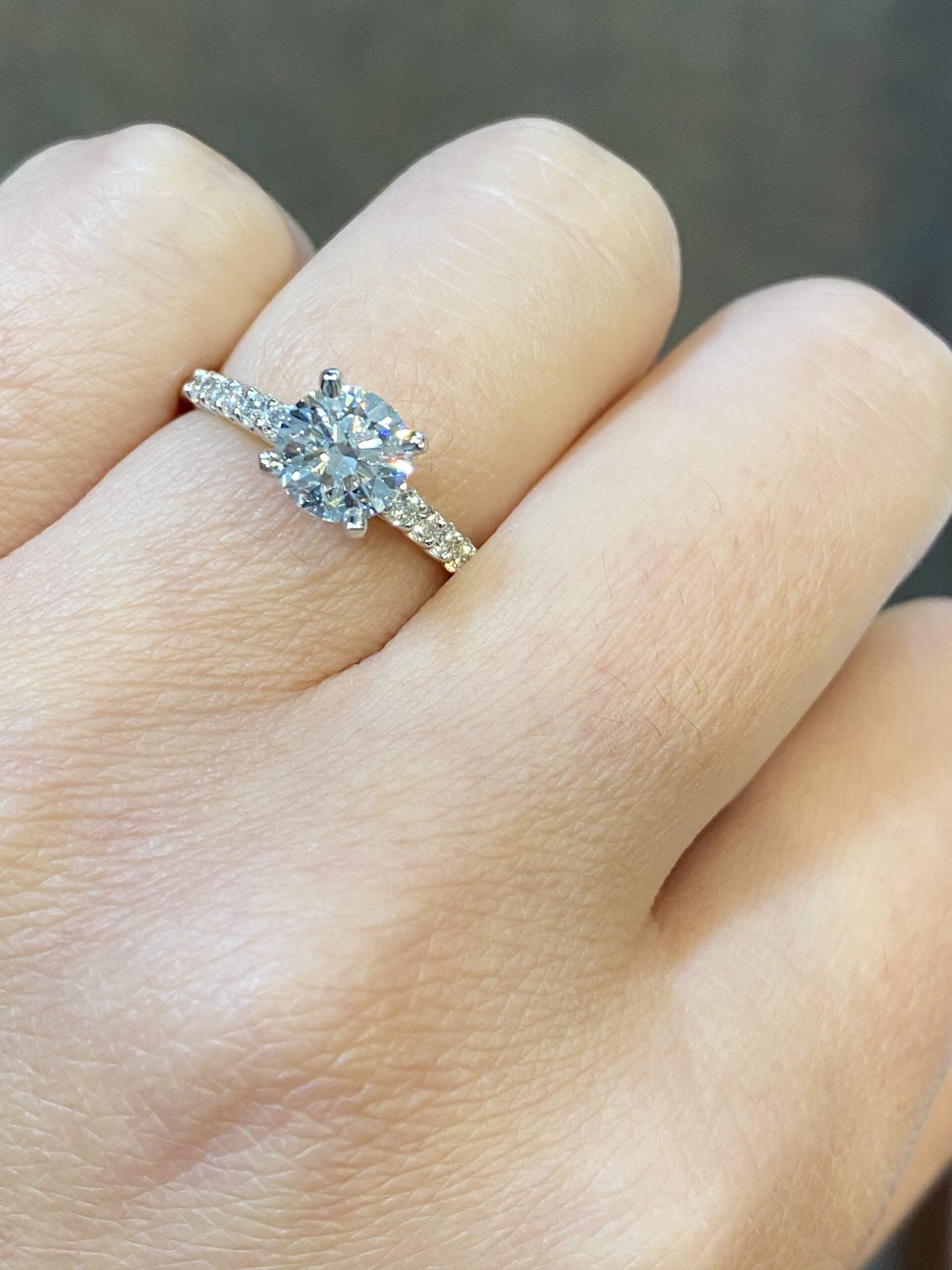 14k White Gold 1.01 Carat Genuine G.I.A. Certified Round Brilliant Cut Diamond Solitaire - Image 4