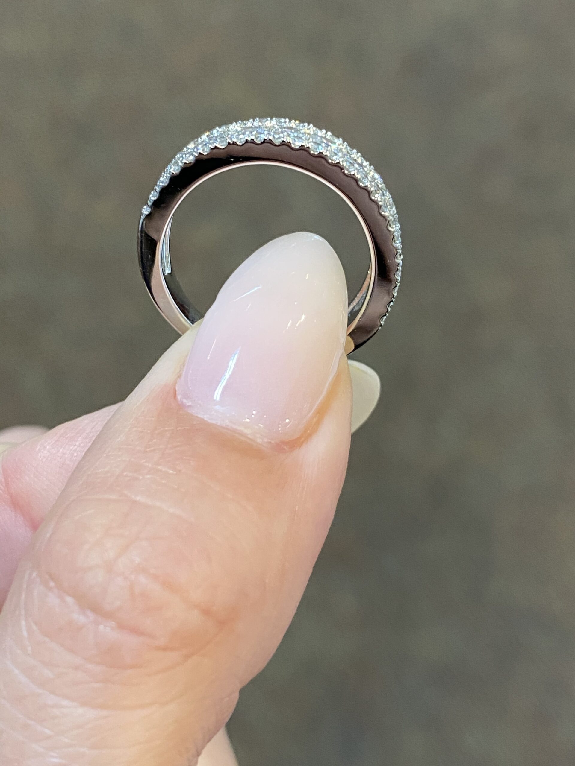 Platinum Genuine 1.45 Cttw Round Brilliant Cut Diamond 3 Row Band - Image 9