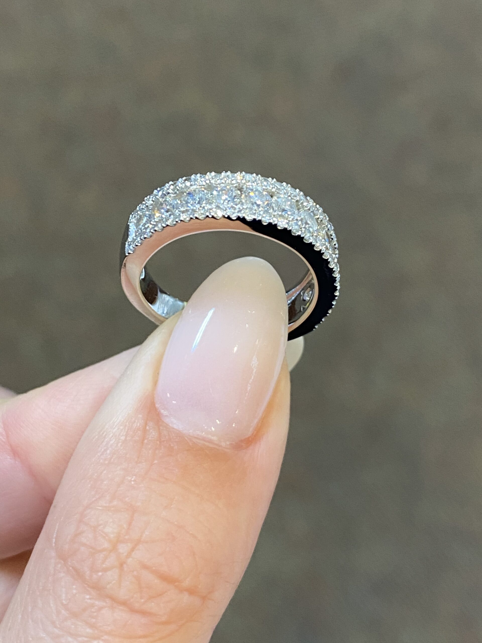 Platinum Genuine 1.45 Cttw Round Brilliant Cut Diamond 3 Row Band - Image 10