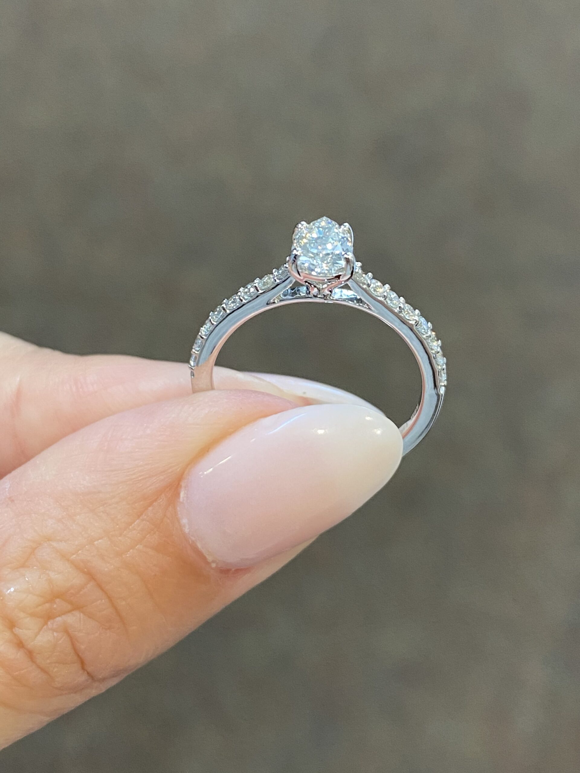 14k White Gold Genuine 1/2 Carat Pear Shape Diamond Solitaire Engagement Ring - Image 9