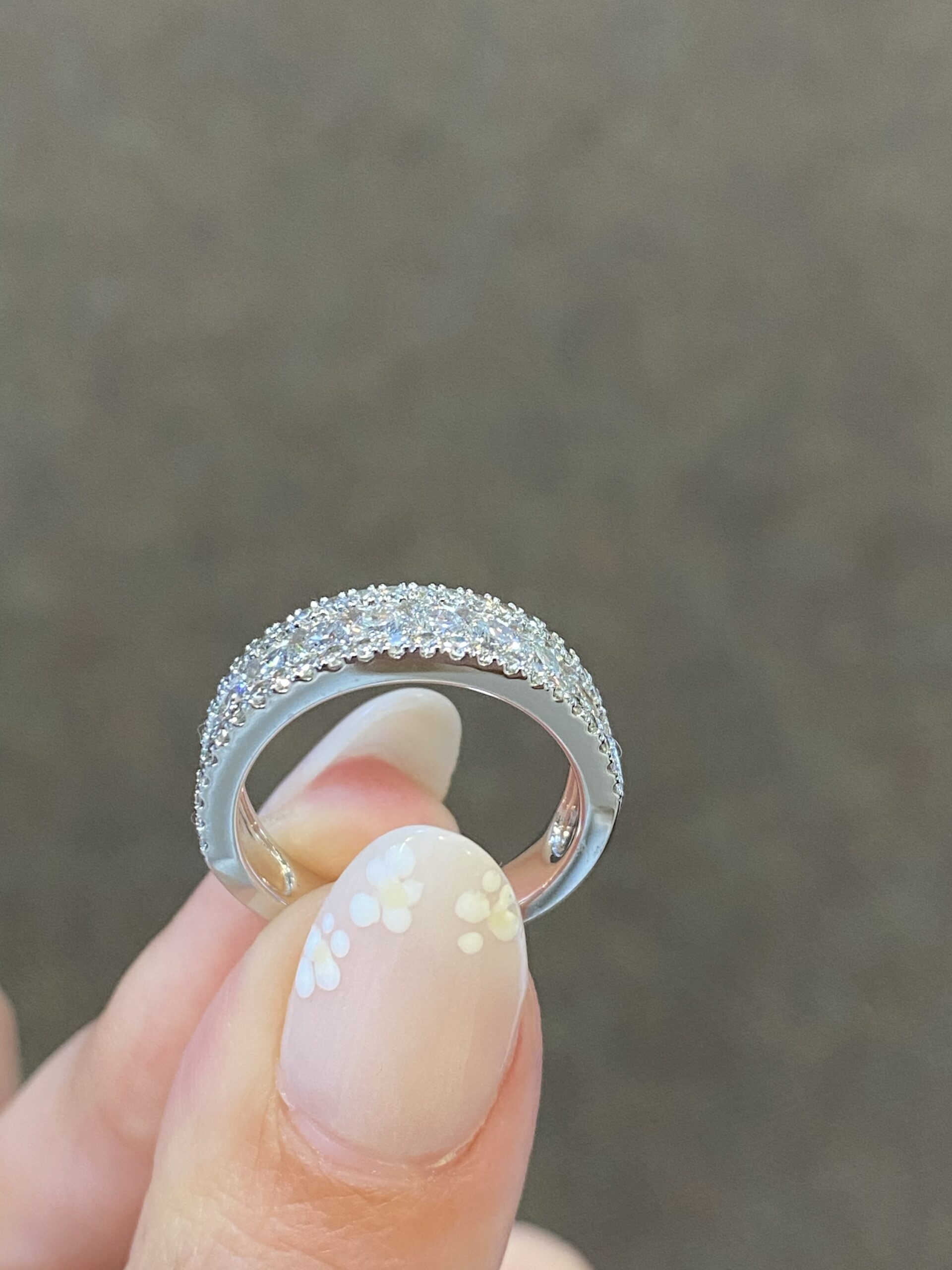 14k White Gold 1.40 Cttw Genuine Round Brilliant Cut Diamond 3 Row Band - Image 11