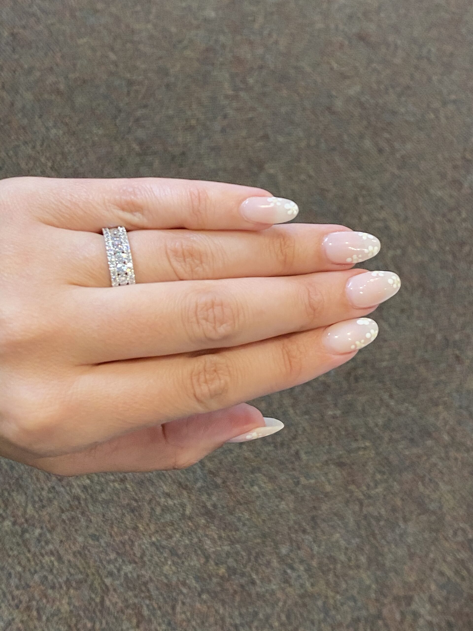 14k White Gold 1.40 Cttw Genuine Round Brilliant Cut Diamond 3 Row Band - Image 6