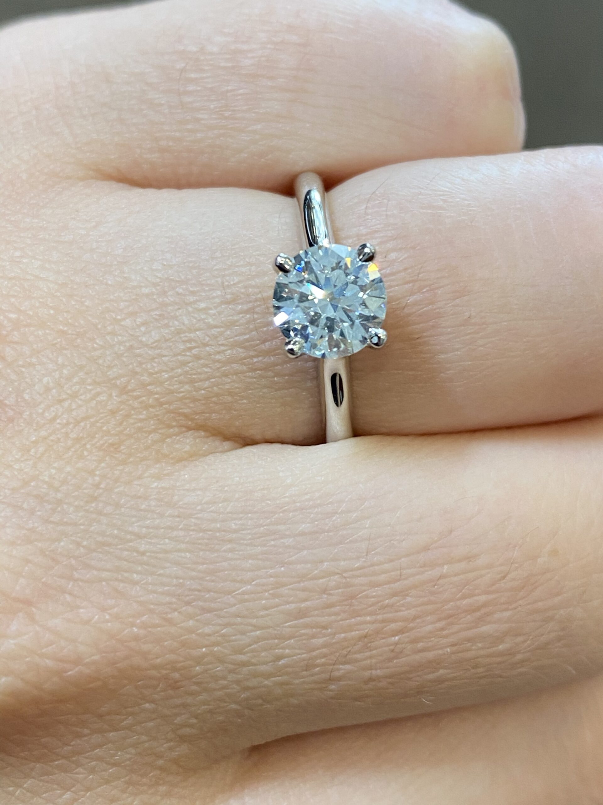 Platinum G.I.A. Certified 1.07 Carat Round Brilliant Cut Diamond Solitaire - Image 8