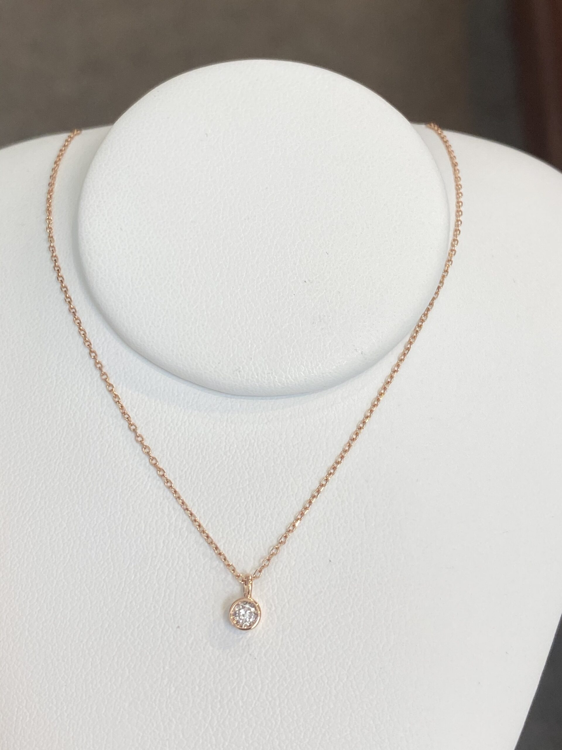 14k Genuine .07 Cttw Diamond Bezel Pendant - Image 4