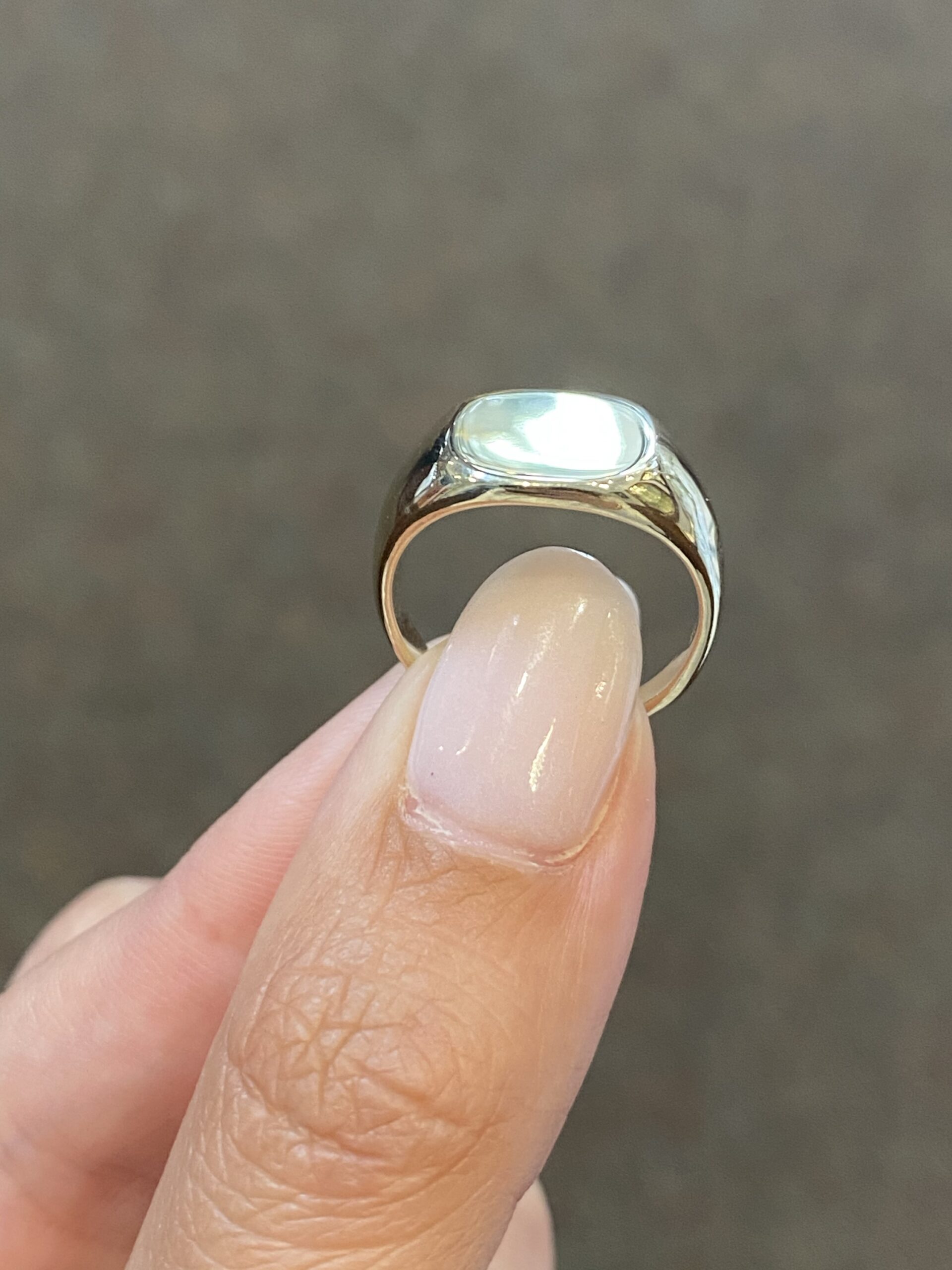 14k Yellow Gold Cushion Shaped 12 MM Signet Ring - Image 4