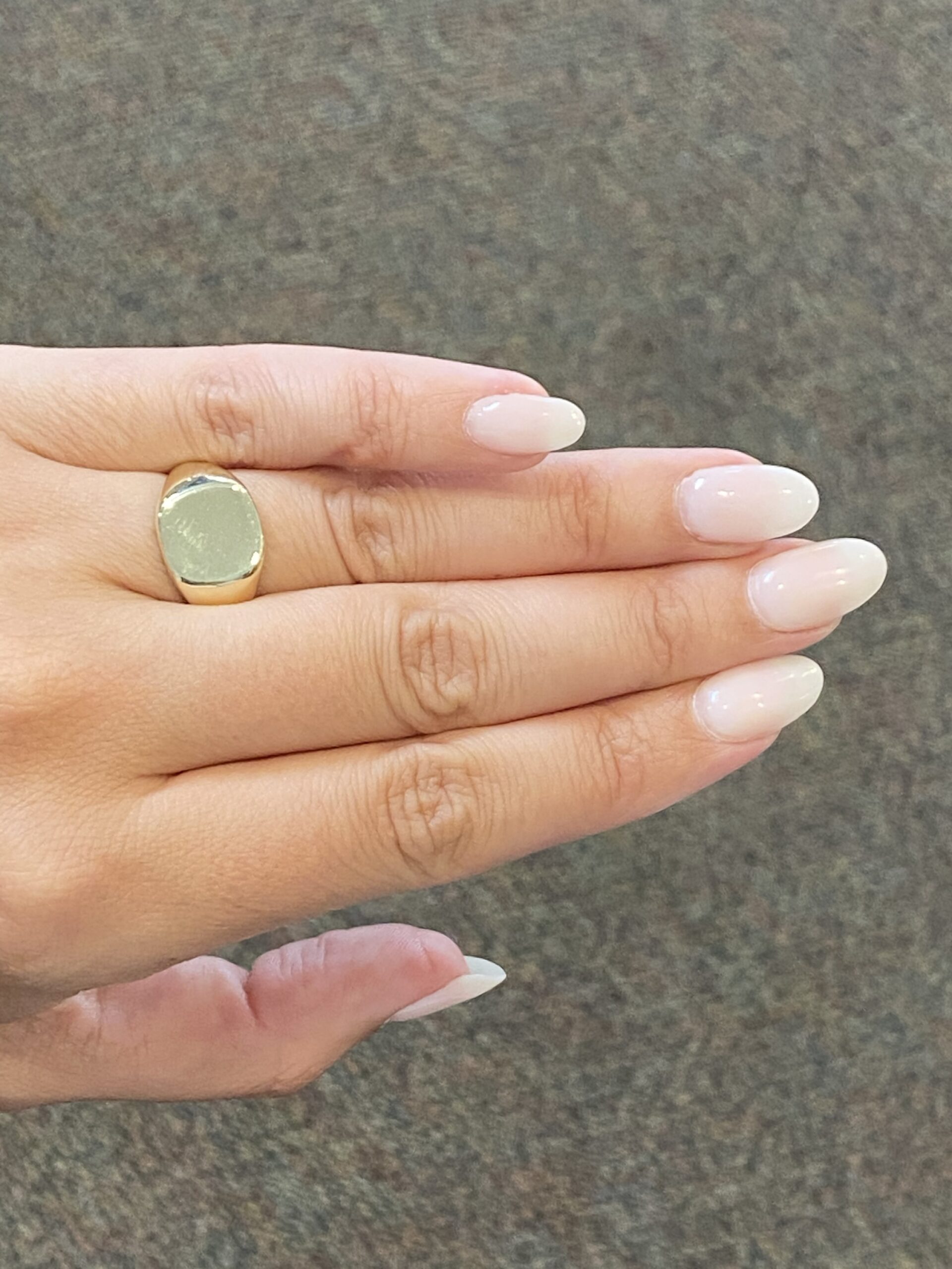 14k Yellow Gold Cushion Shaped 12 MM Signet Ring - Image 7