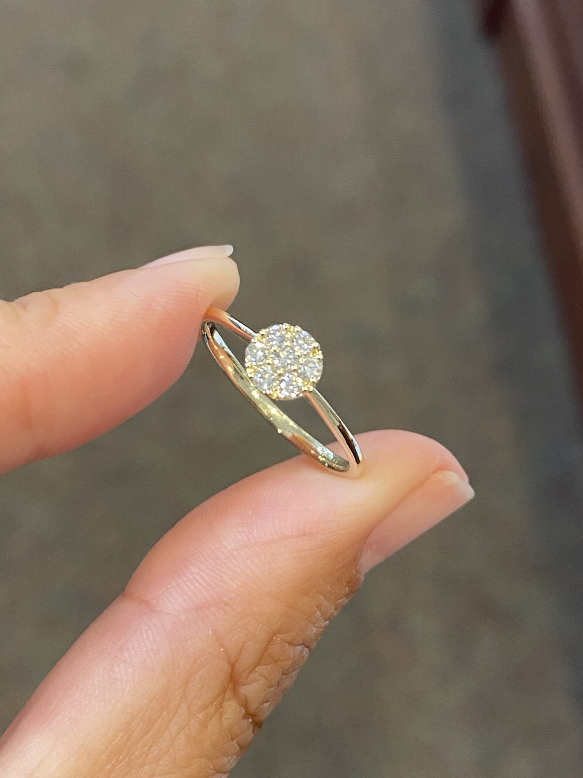 14k Yellow Gold .20 Cttw Genuine Round Brilliant Cut Diamond Cluster Ring - Image 2