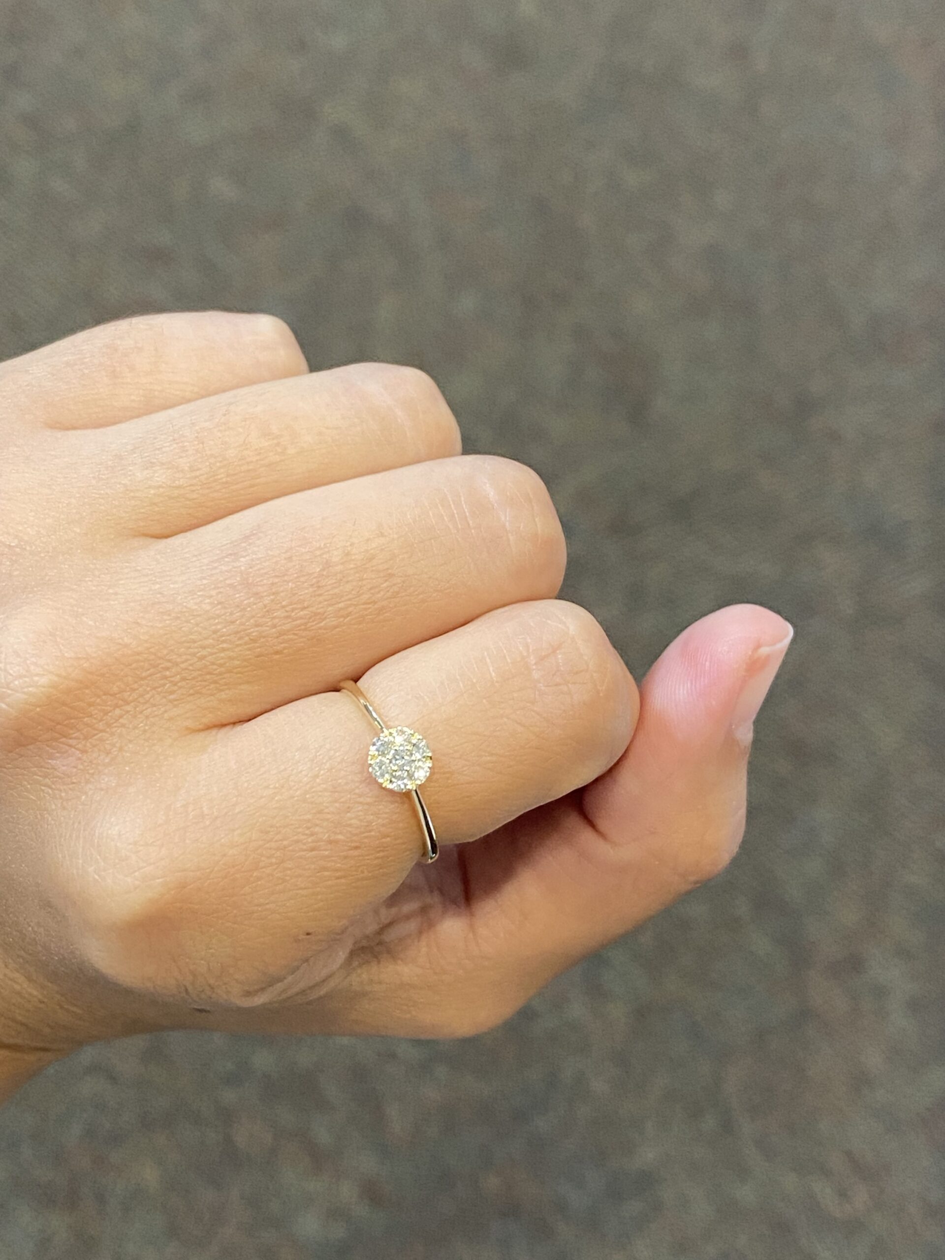 14k Yellow Gold .20 Cttw Genuine Round Brilliant Cut Diamond Cluster Ring - Image 7