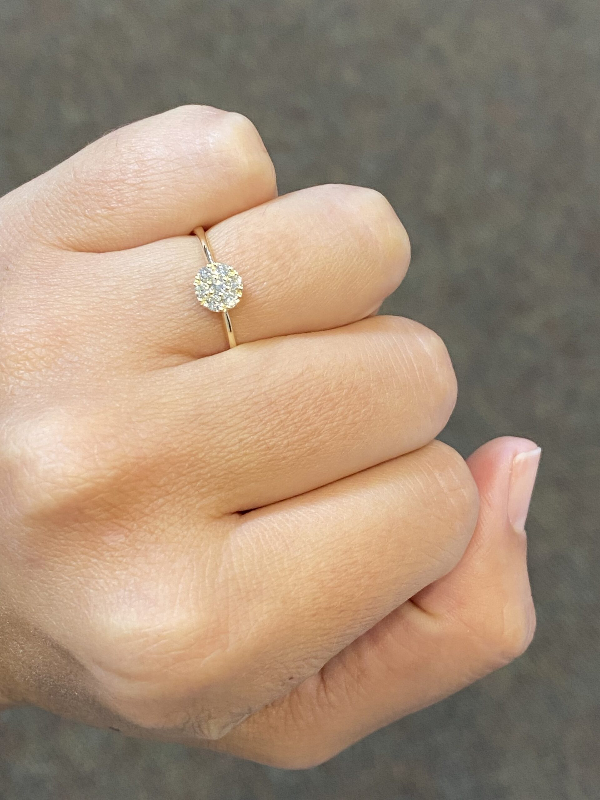 14k Yellow Gold .20 Cttw Genuine Round Brilliant Cut Diamond Cluster Ring - Image 8