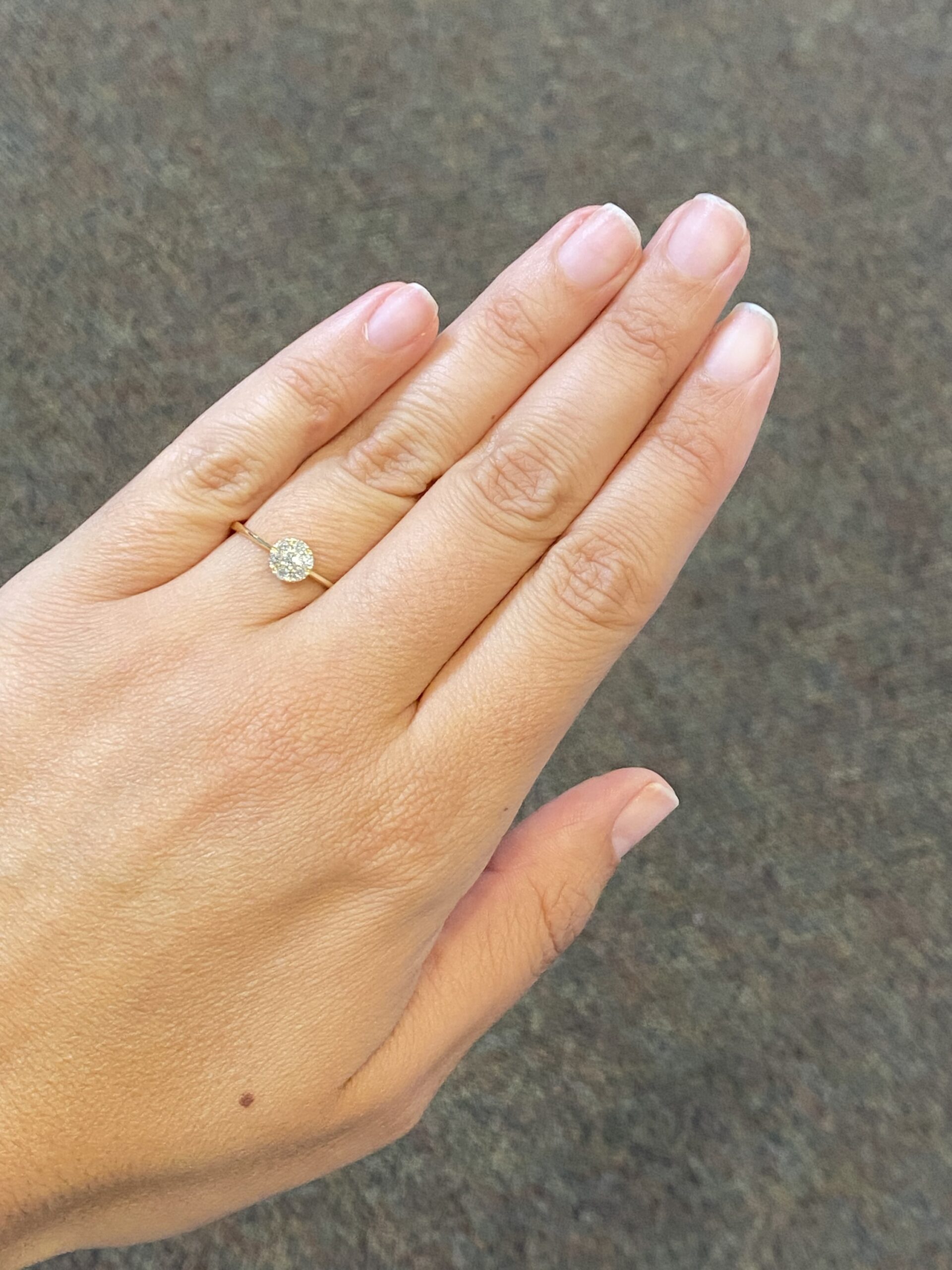 14k Yellow Gold .20 Cttw Genuine Round Brilliant Cut Diamond Cluster Ring - Image 9