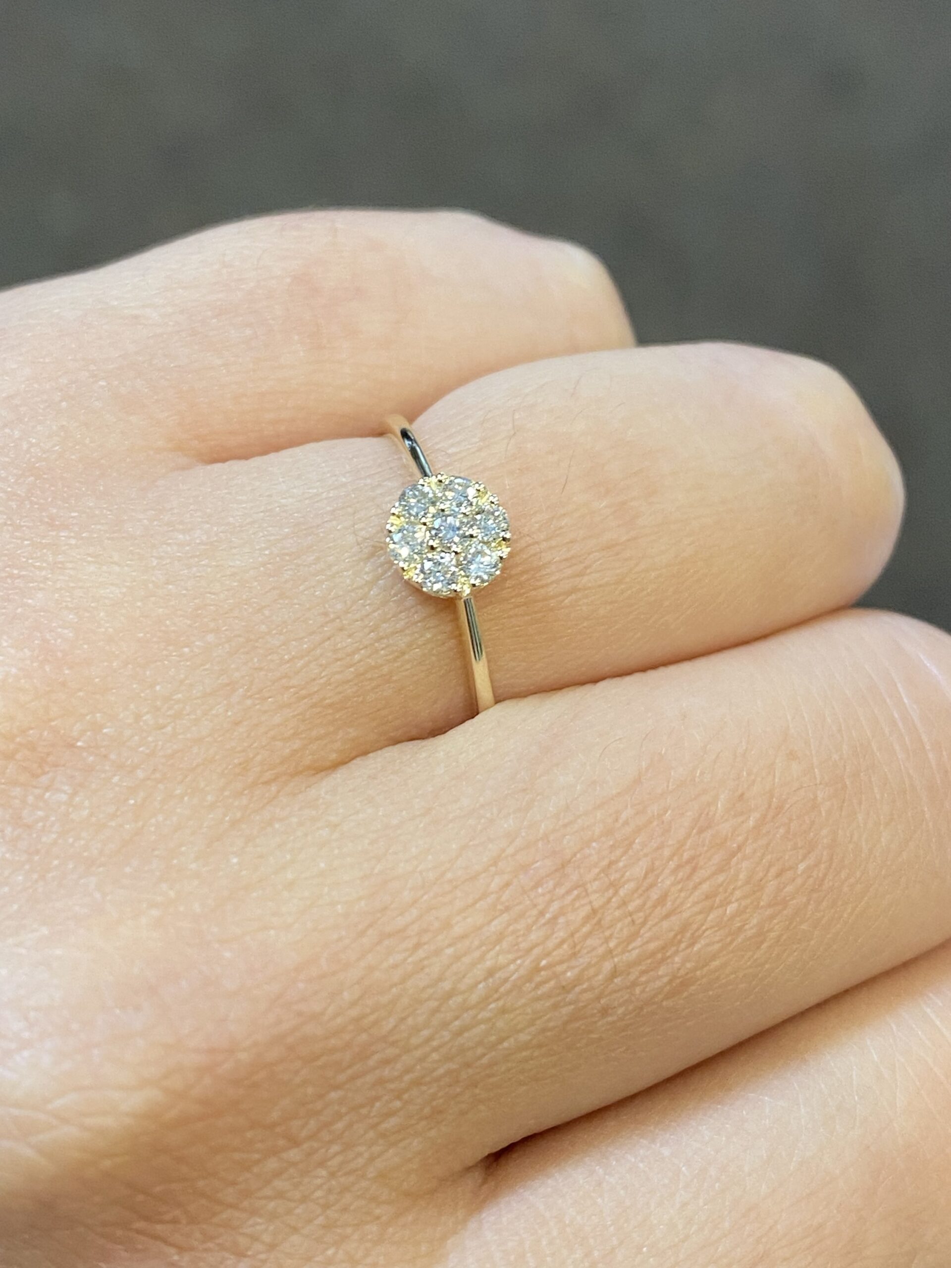 14k Yellow Gold .20 Cttw Genuine Round Brilliant Cut Diamond Cluster Ring - Image 10