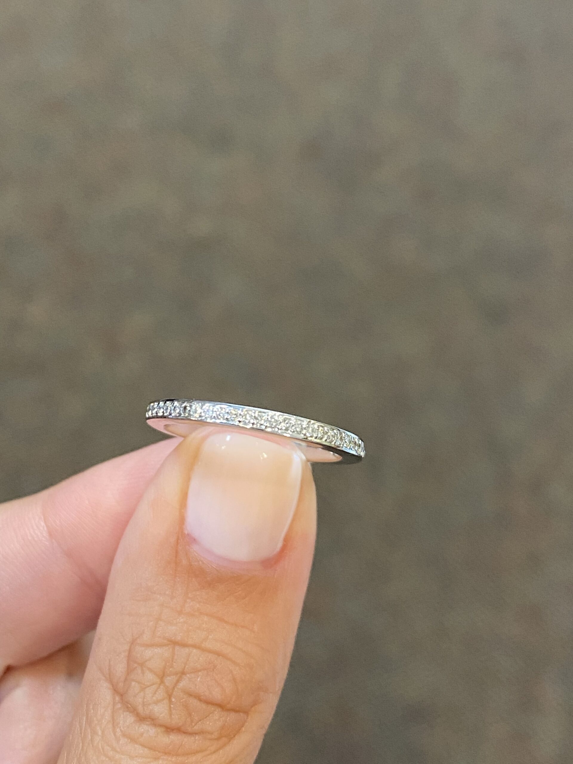 14k White Gold 38 Stone .19 Cttw Bead Set Genuine Diamond Band