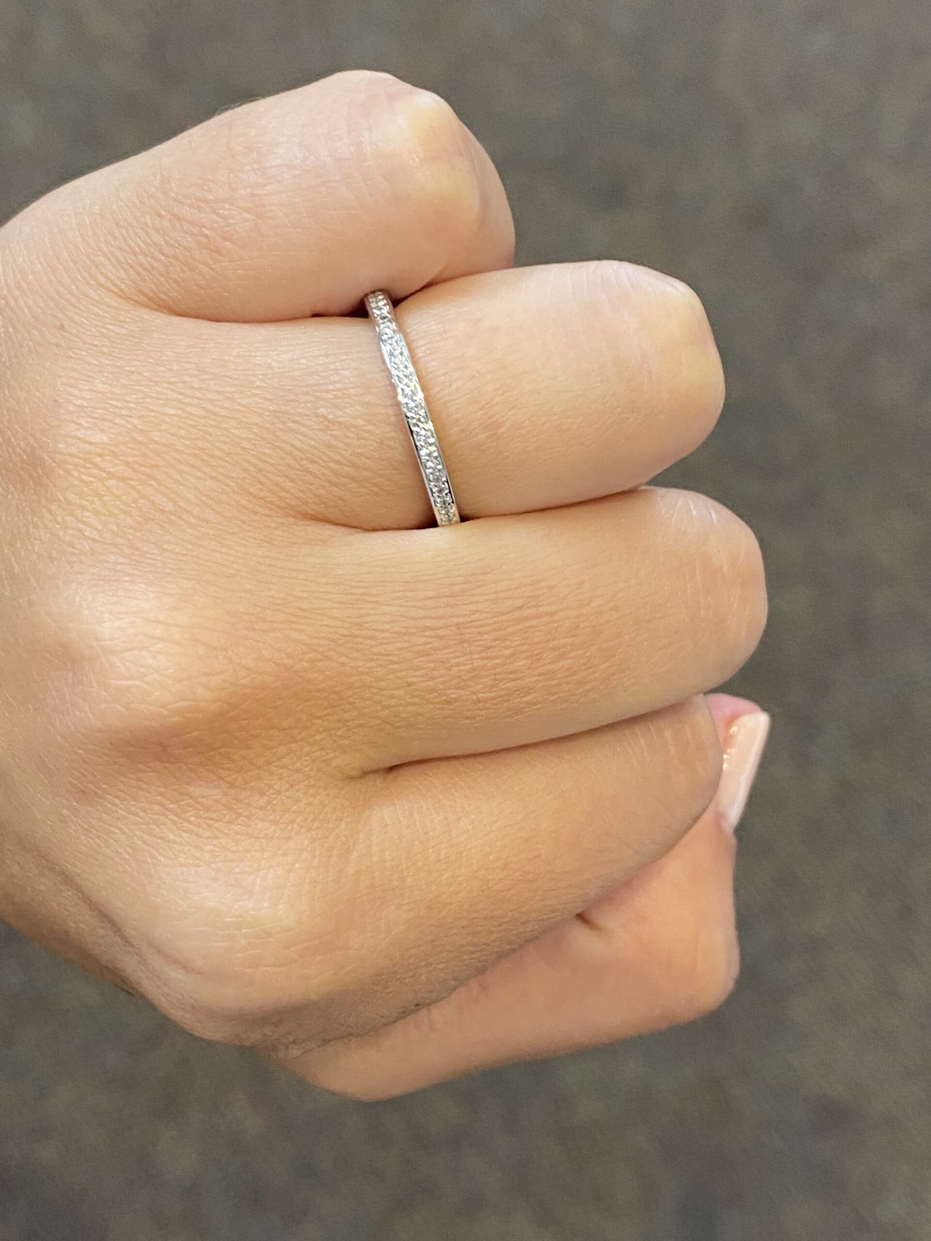 14k White Gold 38 Stone .19 Cttw Bead Set Genuine Diamond Band - Image 6