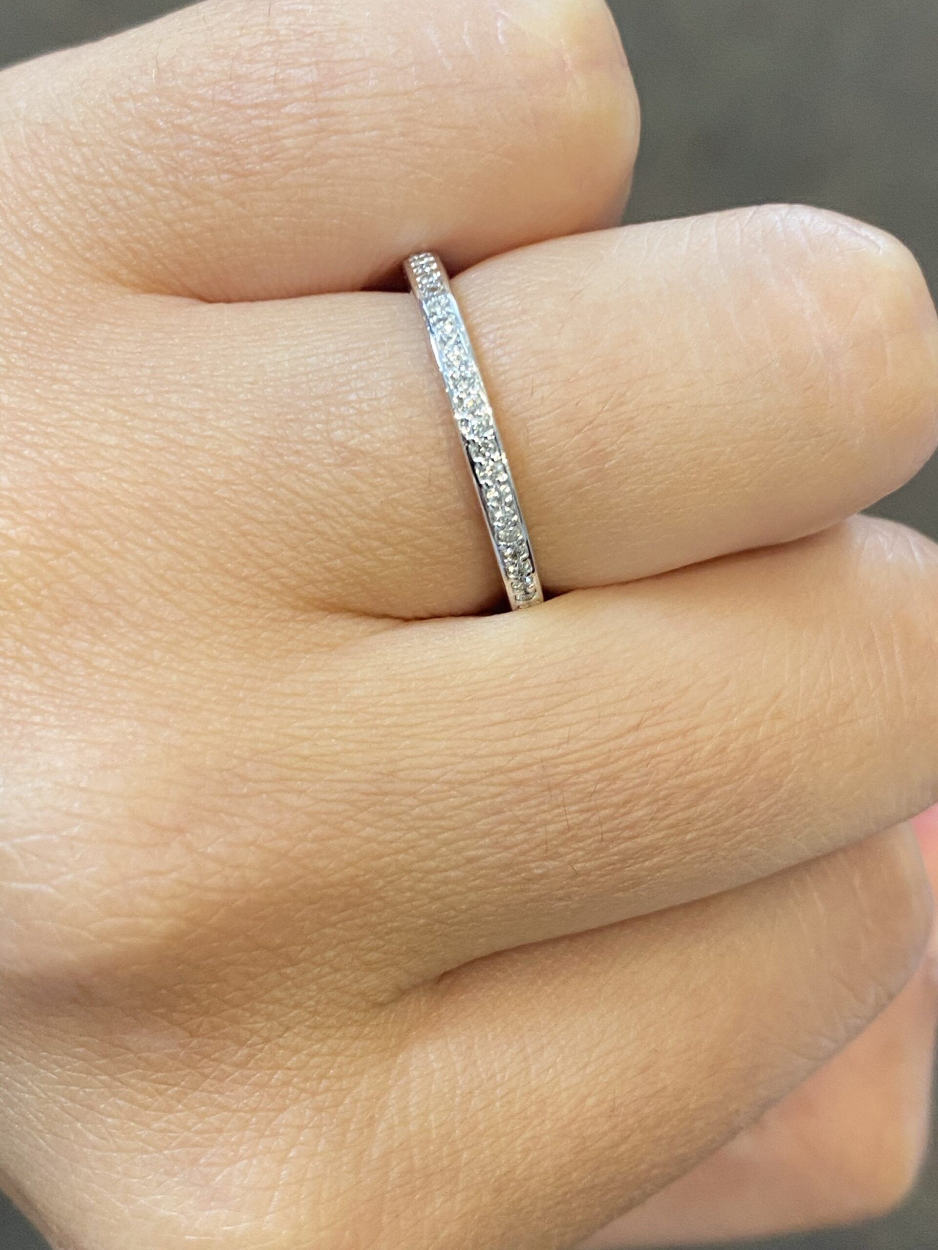 14k White Gold 38 Stone .19 Cttw Bead Set Genuine Diamond Band - Image 7