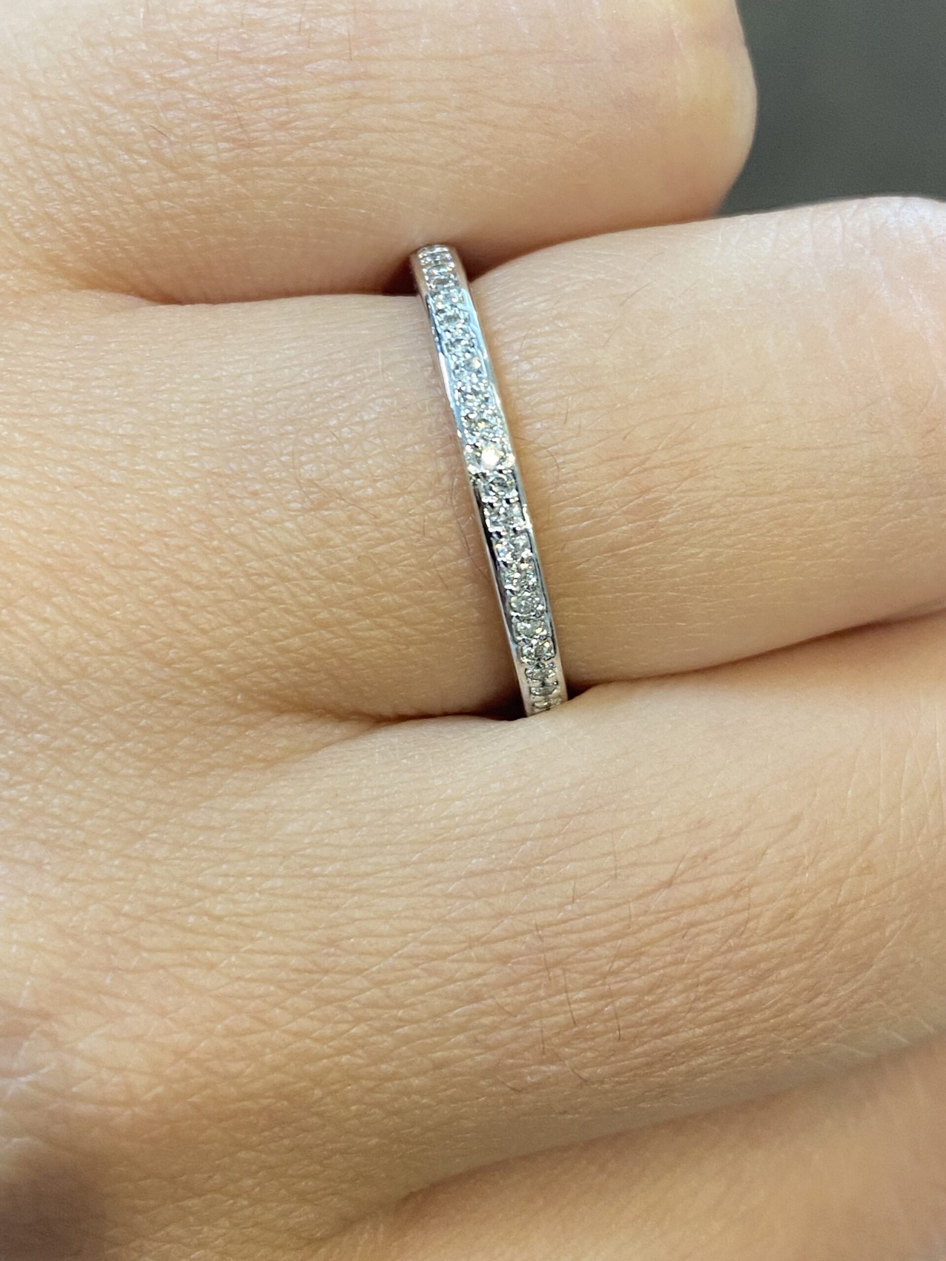 14k White Gold 38 Stone .19 Cttw Bead Set Genuine Diamond Band - Image 8