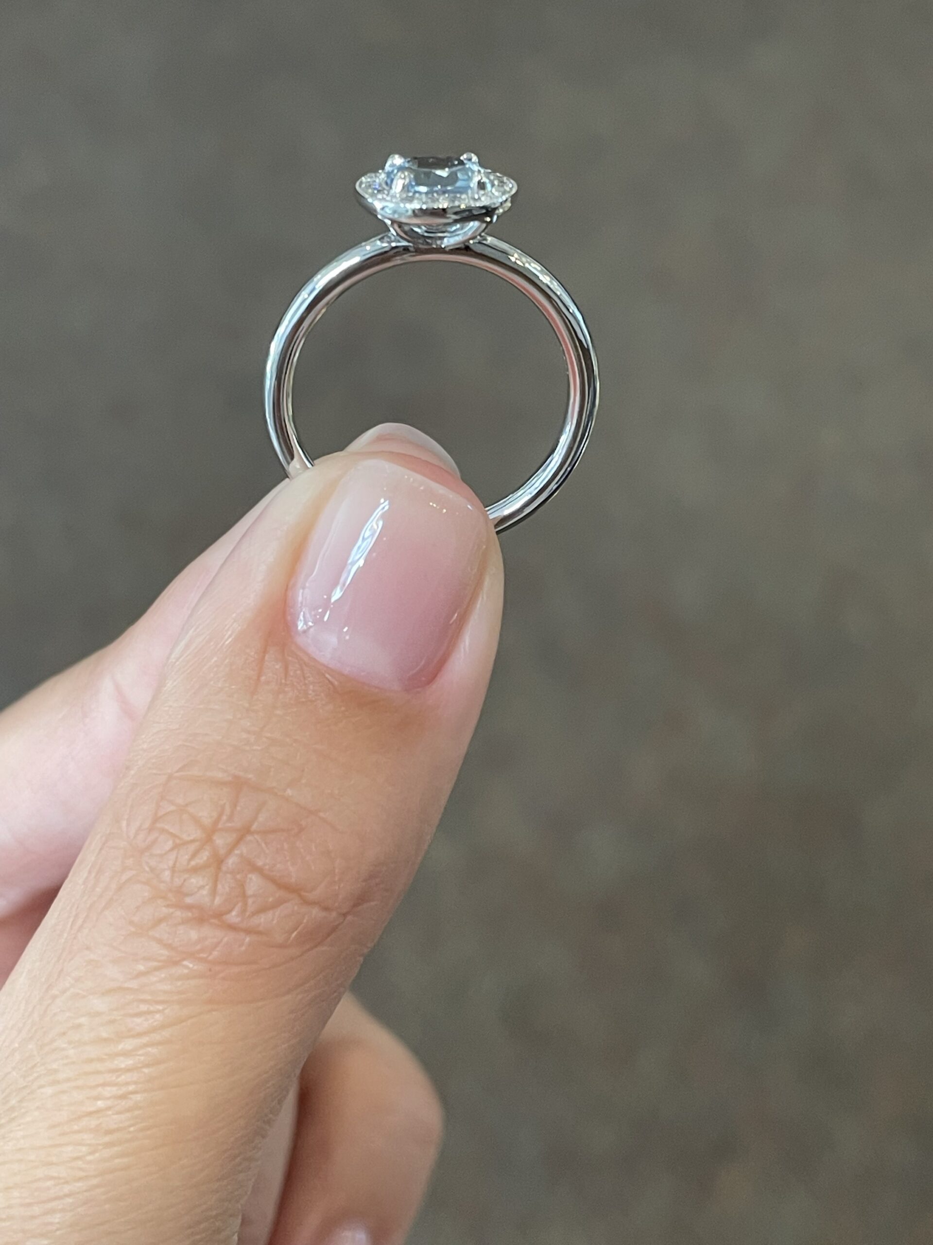 14k White Gold Genuine Round .75 Cttw Aquamarine & Diamond Halo Ring - Image 9