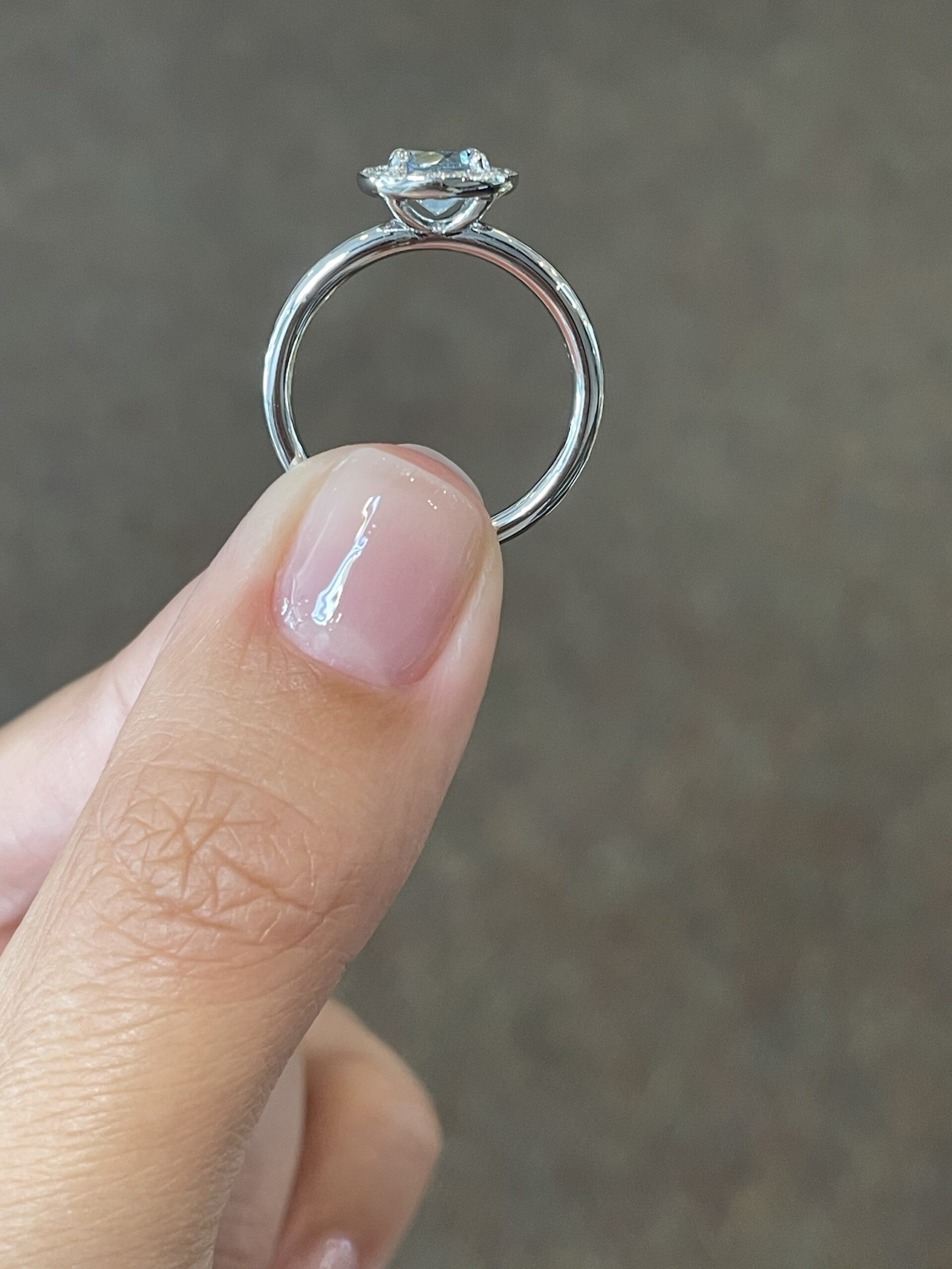 14k White Gold Genuine Round .75 Cttw Aquamarine & Diamond Halo Ring - Image 8