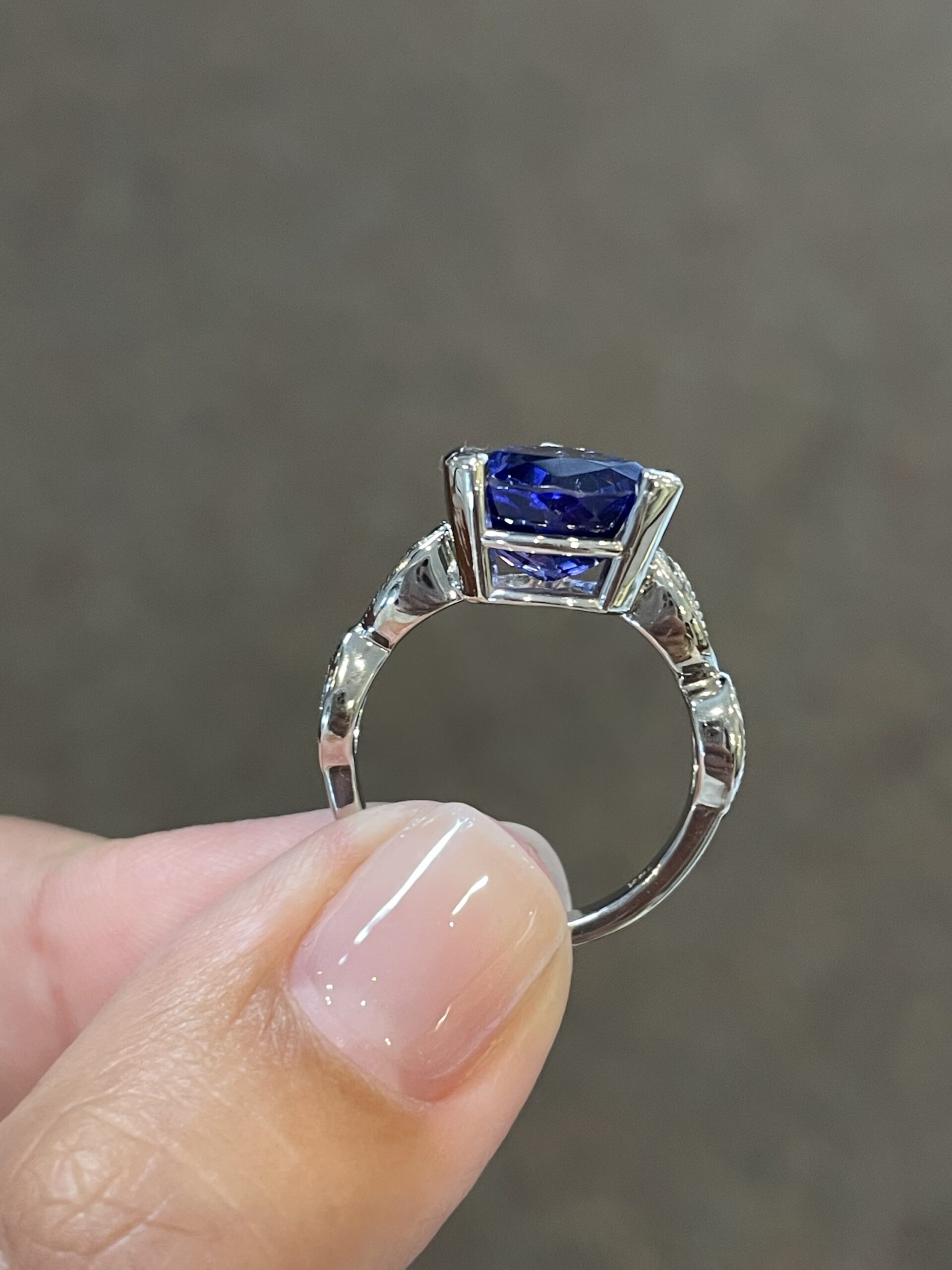 14k White Gold Genuine 4.55 Cttw Tanzanite & Diamond Ring - Image 18