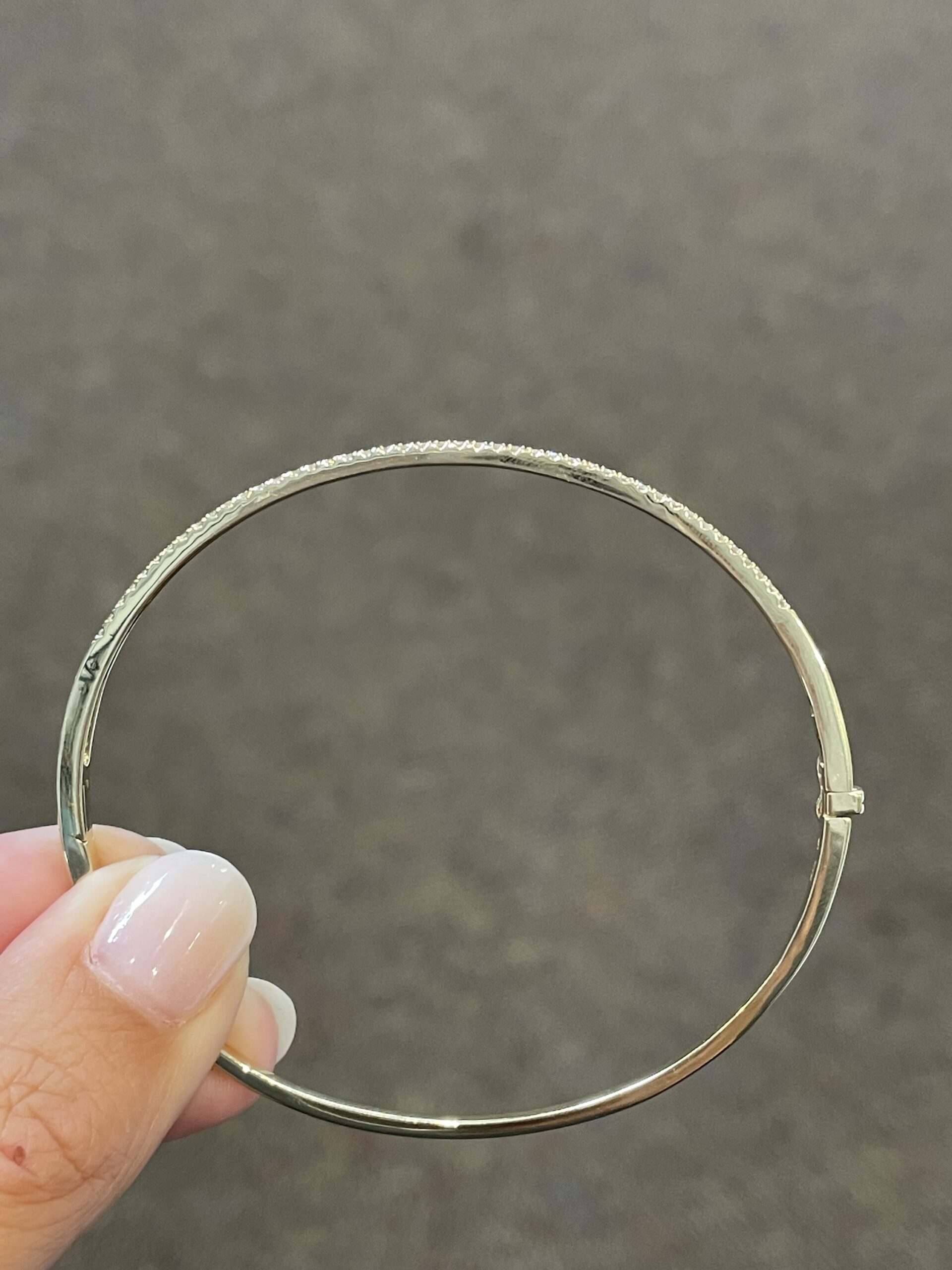 14k Yellow Gold .42 Cttw Genuine Round Brilliant Cut Diamond Bangle Bracelet - Image 6