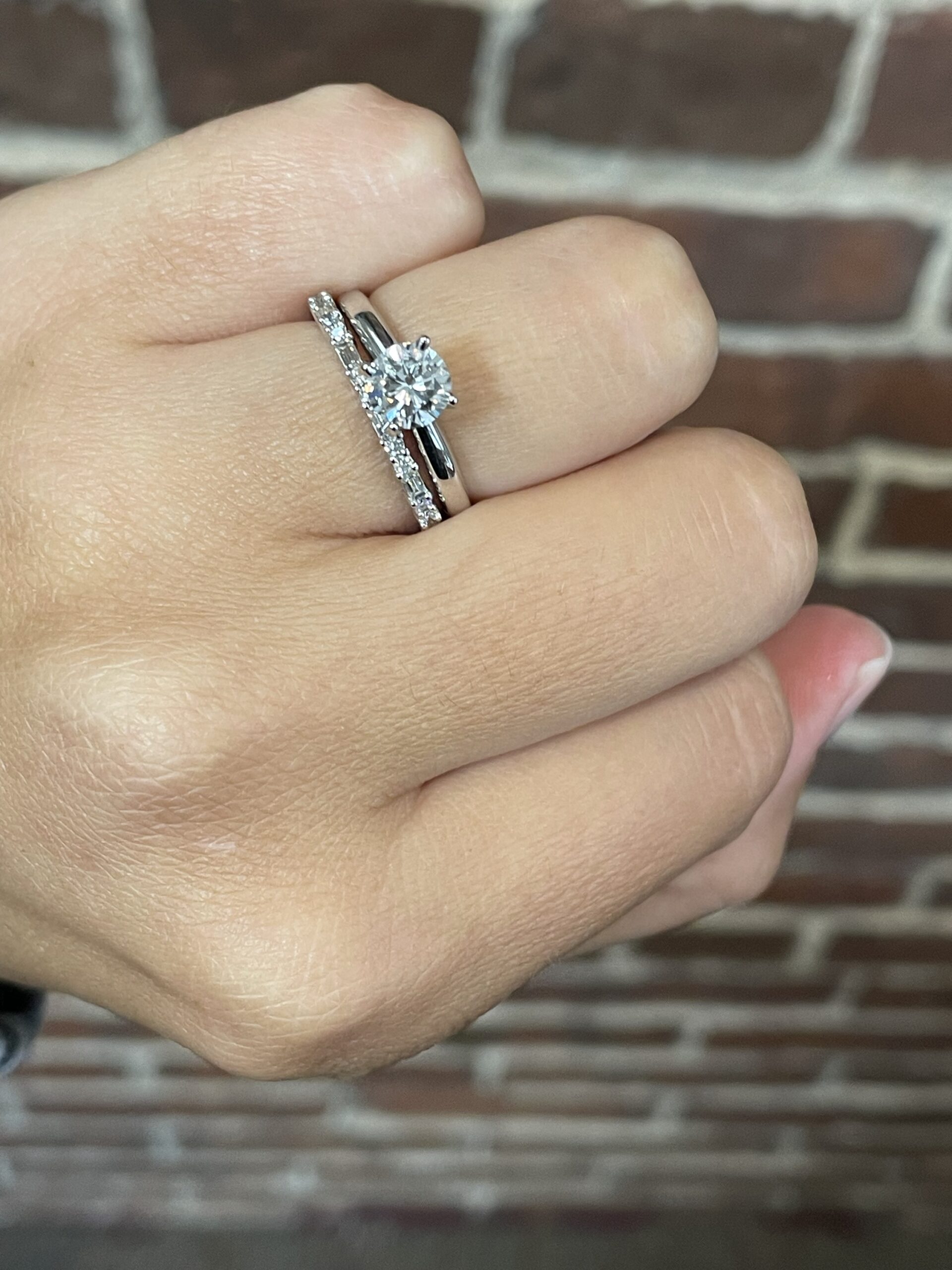 14k White Gold Delicate .24 Cttw Genuine Diamond Baguette & Round Brilliant Cut Diamond Baguette Band - Image 14