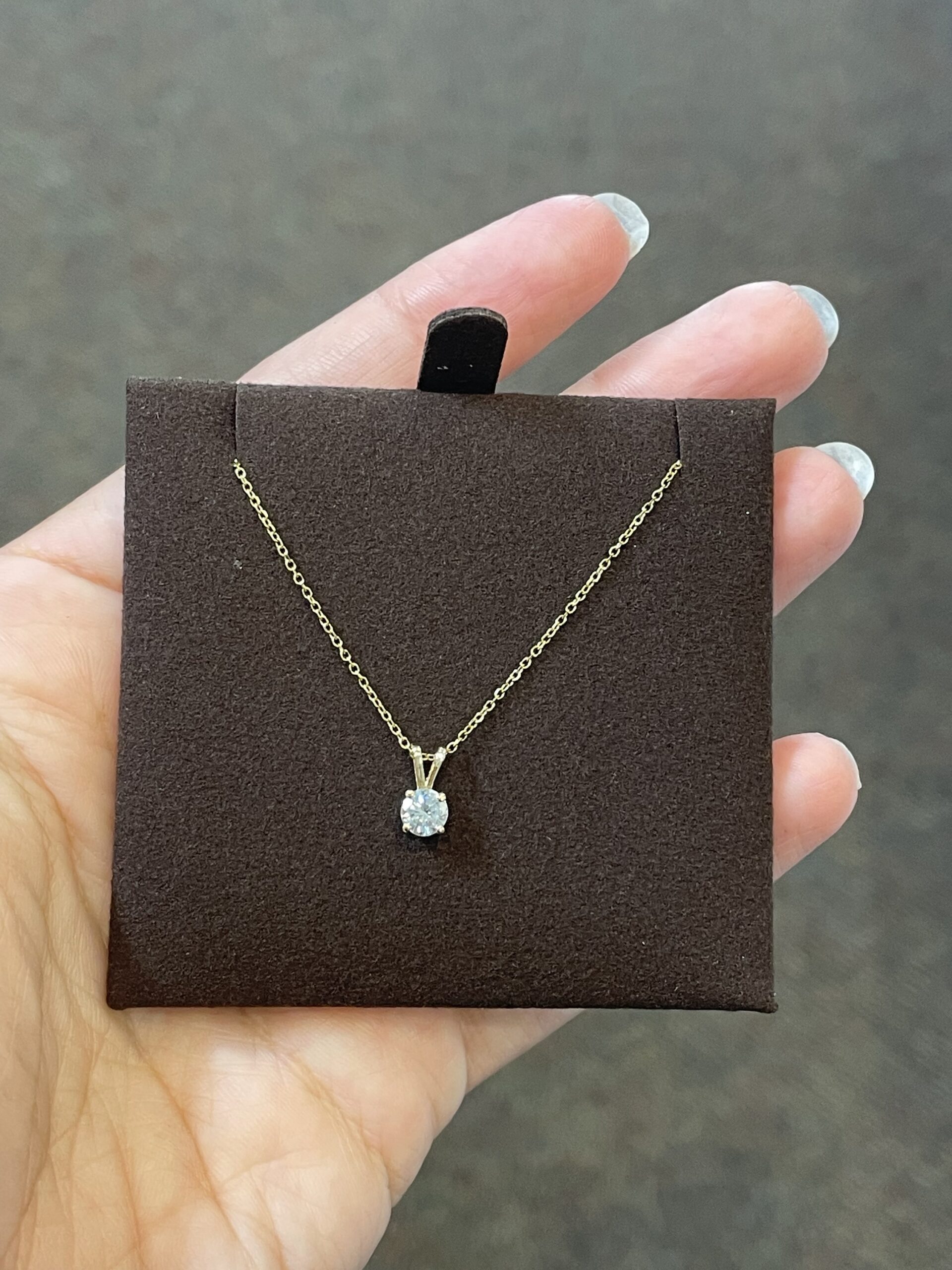 14k Yellow Gold .33 Cttw Genuine Round Brilliant Cut Diamond Solitaire Pendant - Image 7