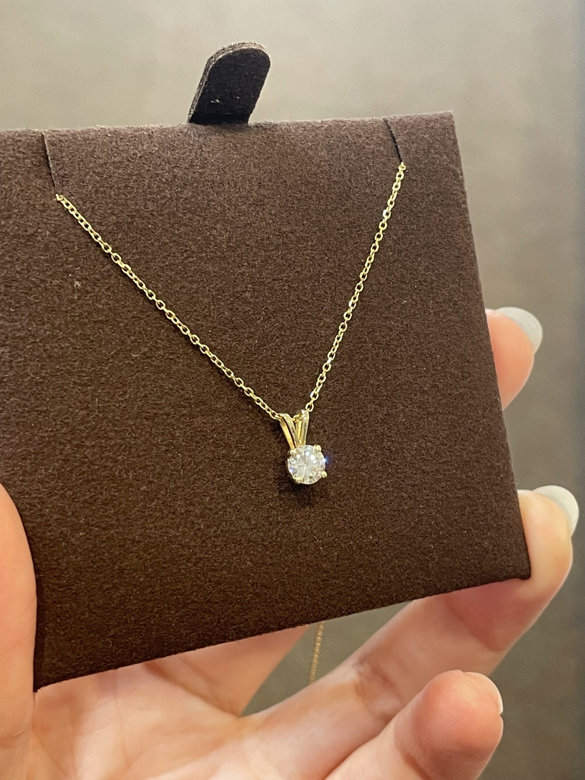 14k Yellow Gold .33 Cttw Genuine Round Brilliant Cut Diamond Solitaire Pendant - Image 11