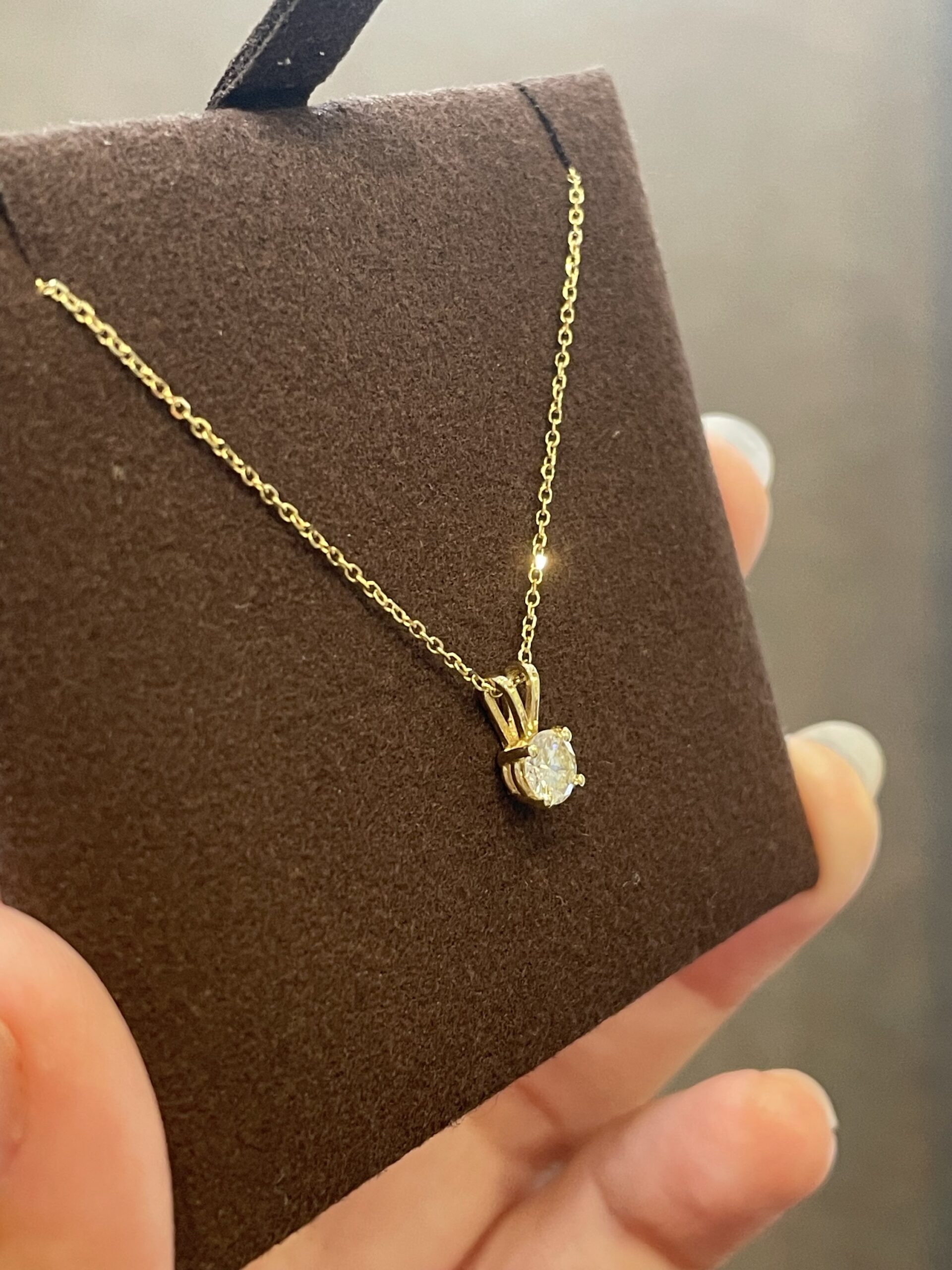 14k Yellow Gold .33 Cttw Genuine Round Brilliant Cut Diamond Solitaire Pendant - Image 12