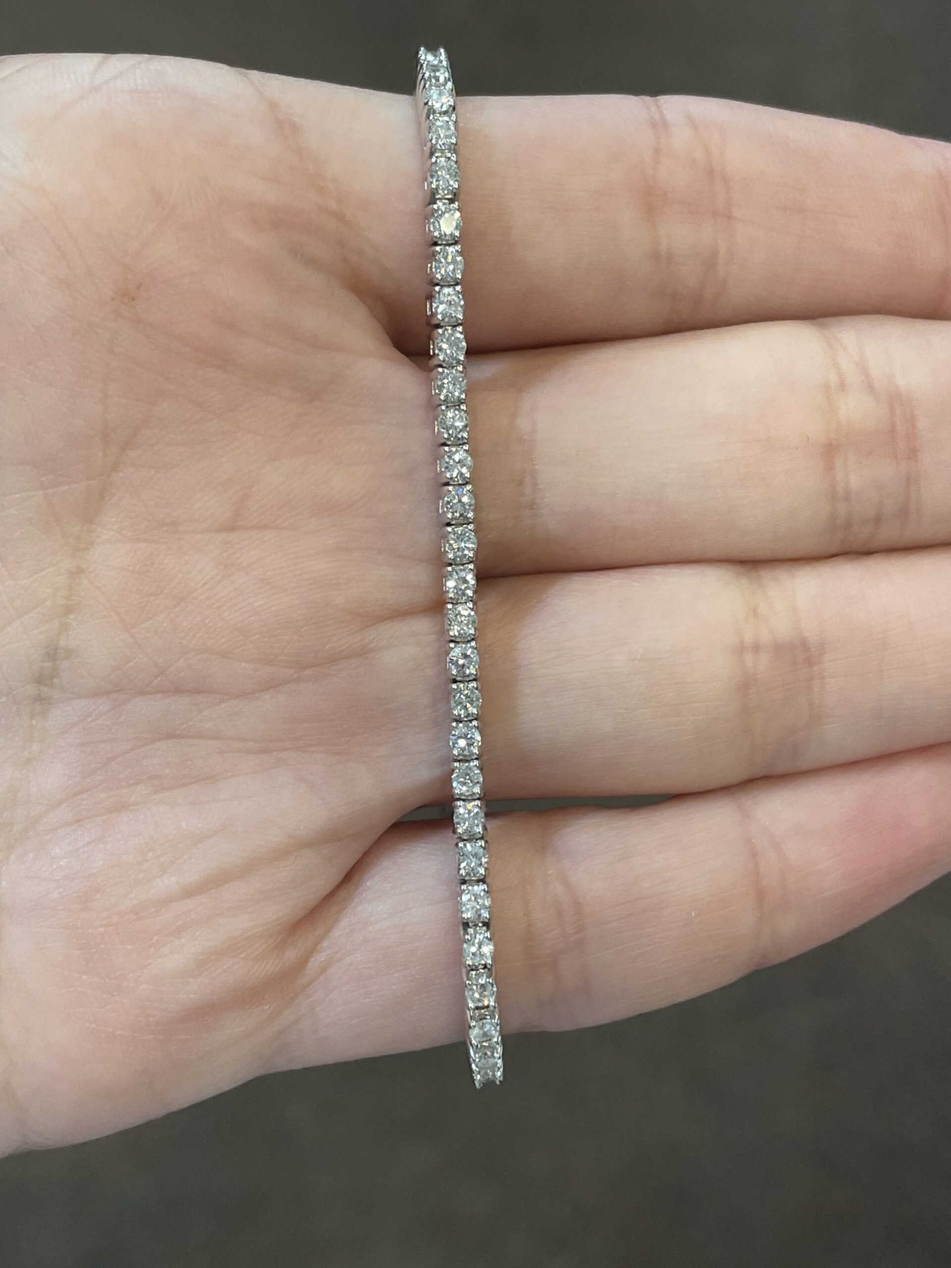 14k White Gold 2.50 Cttw Genuine Round Brilliant Cut Diamond Tennis bracelet - Image 14