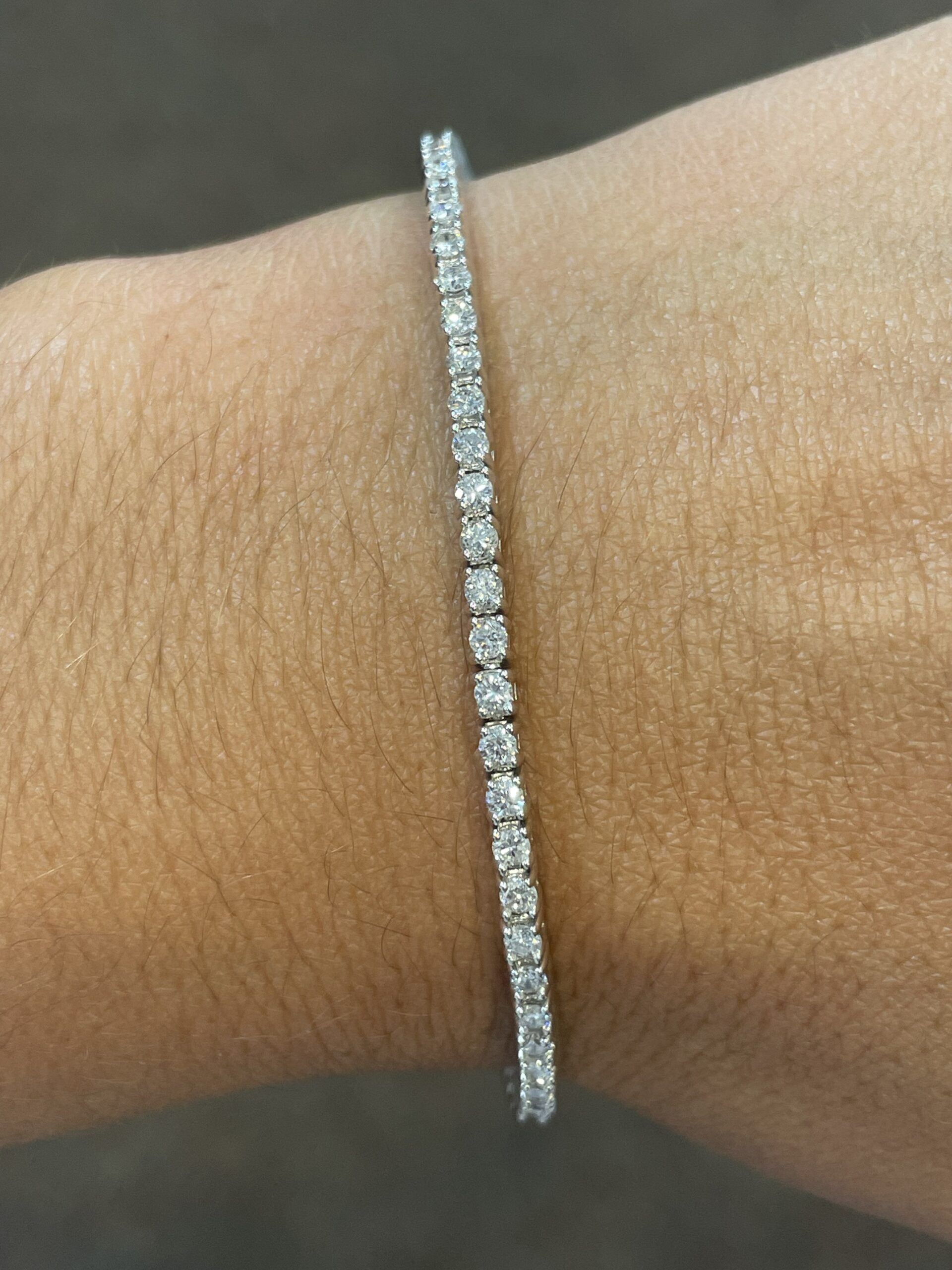 14k White Gold 2.50 Cttw Genuine Round Brilliant Cut Diamond Tennis bracelet - Image 5