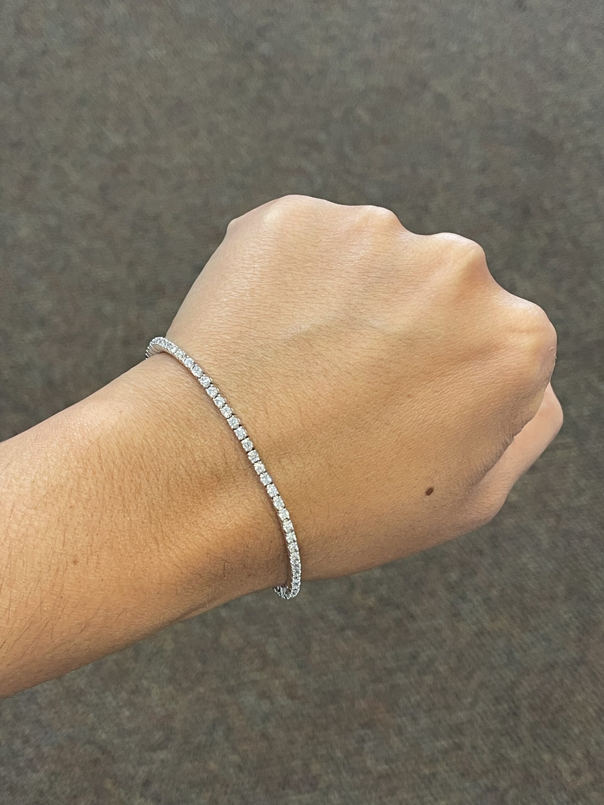 14k White Gold 2.50 Cttw Genuine Round Brilliant Cut Diamond Tennis bracelet - Image 2