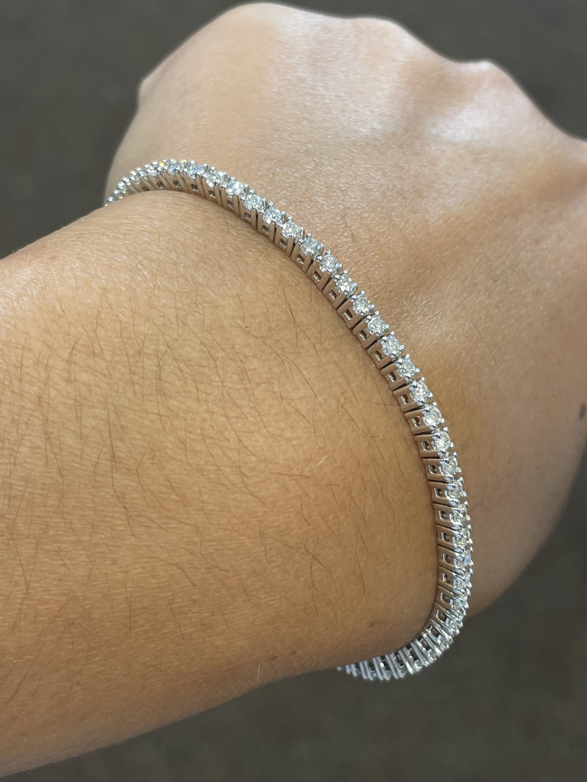 14k White Gold 2.50 Cttw Genuine Round Brilliant Cut Diamond Tennis bracelet - Image 10