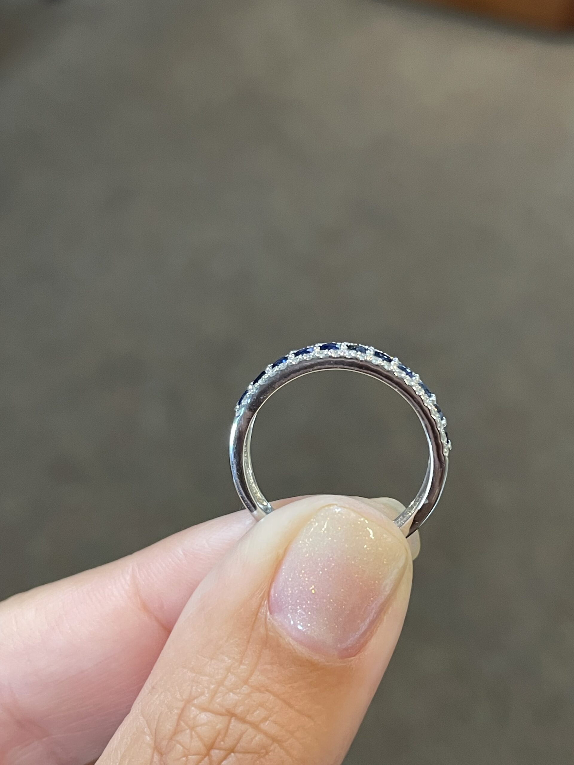 14k White Gold Genuine .72 Cttw Sapphire & .22 Cttw Diamond Wide Band Ring - Image 20