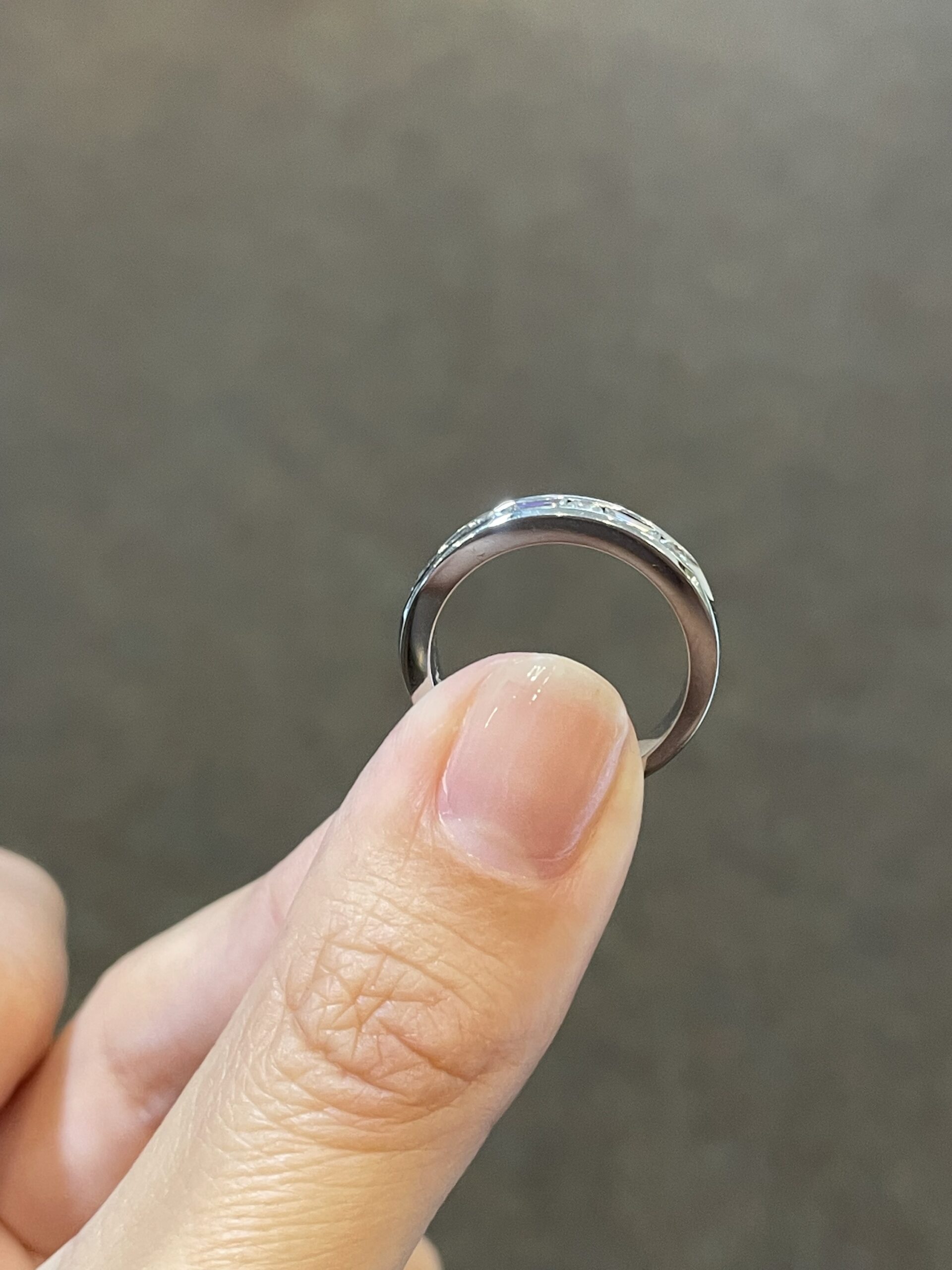 14k White Gold Channel Set .65 Cttw Round Brilliant Cut Diamond & Diamond Baguette Band - Image 6