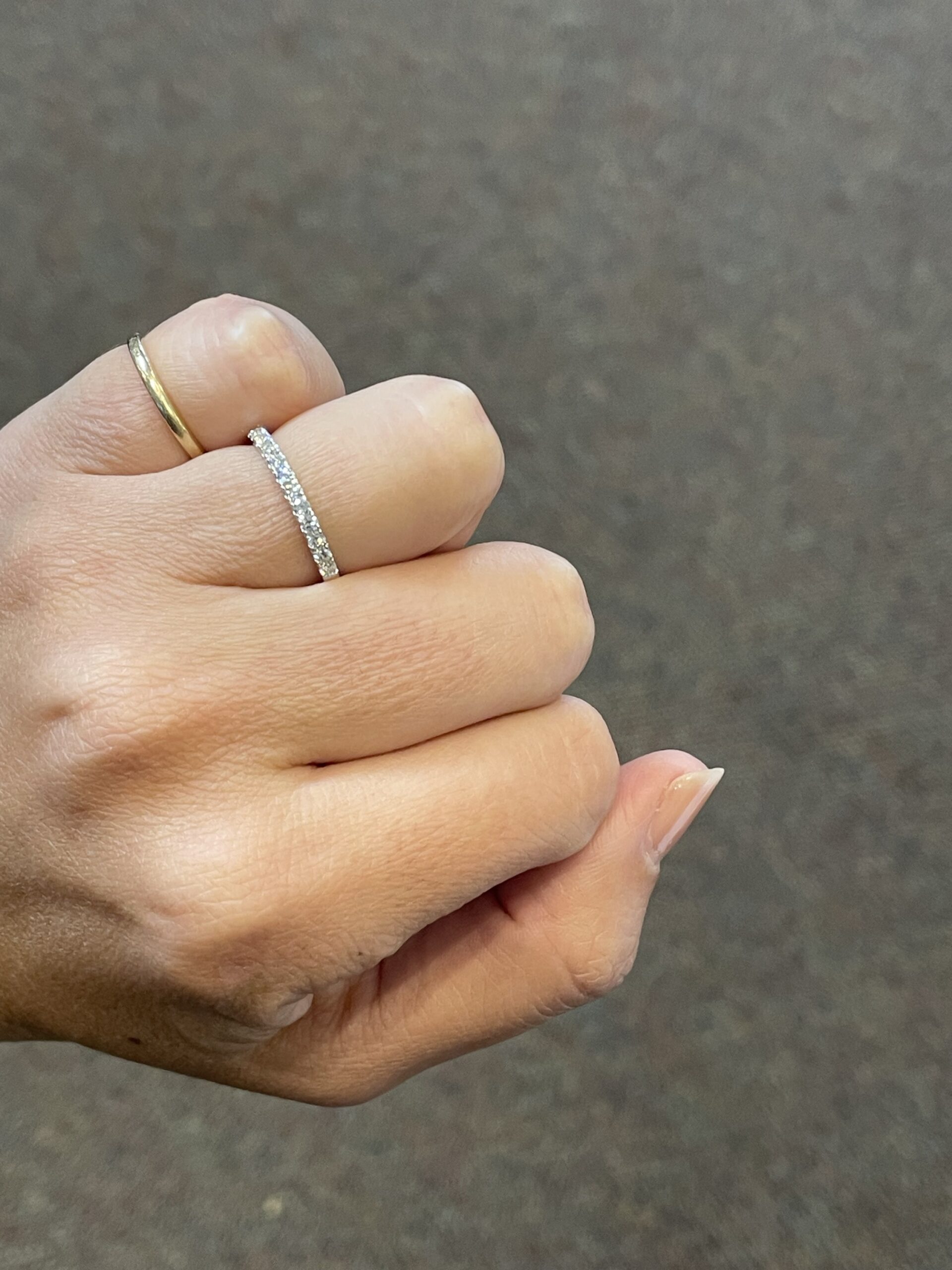 14k White Gold 13 Stone .35 Cttw Genuine Round Brilliant Cut Diamond Band - Image 6