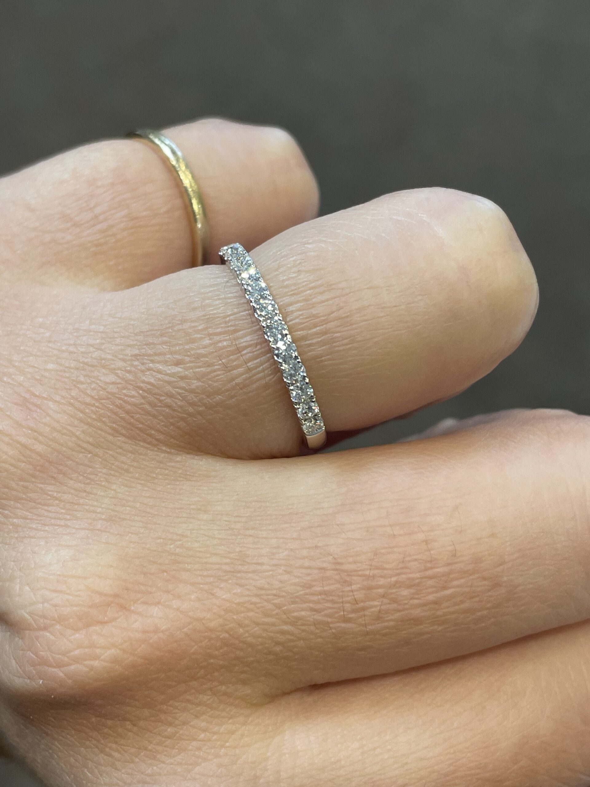 14k White Gold 13 Stone .35 Cttw Genuine Round Brilliant Cut Diamond Band - Image 8