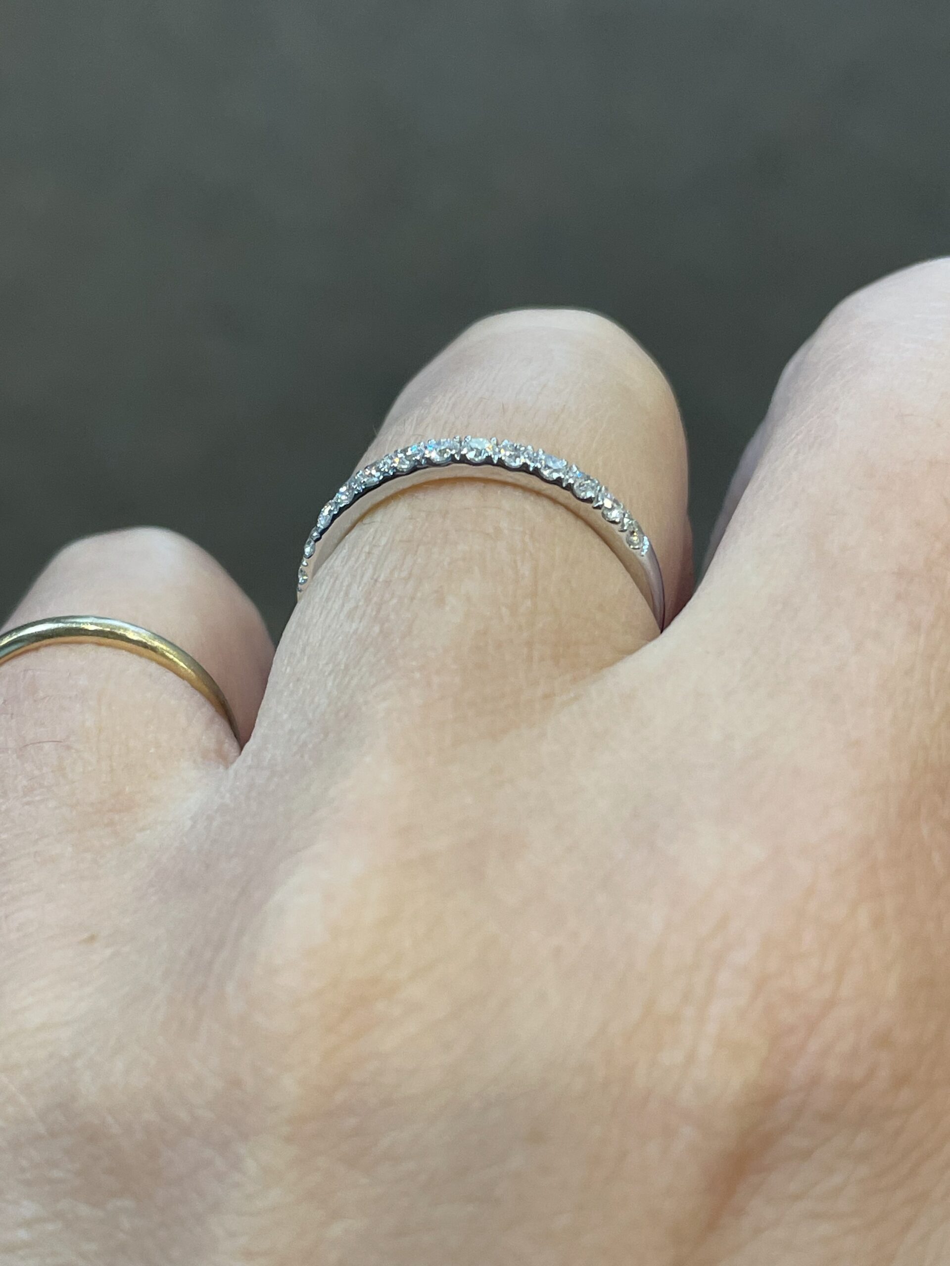 14k White Gold 13 Stone .35 Cttw Genuine Round Brilliant Cut Diamond Band - Image 10