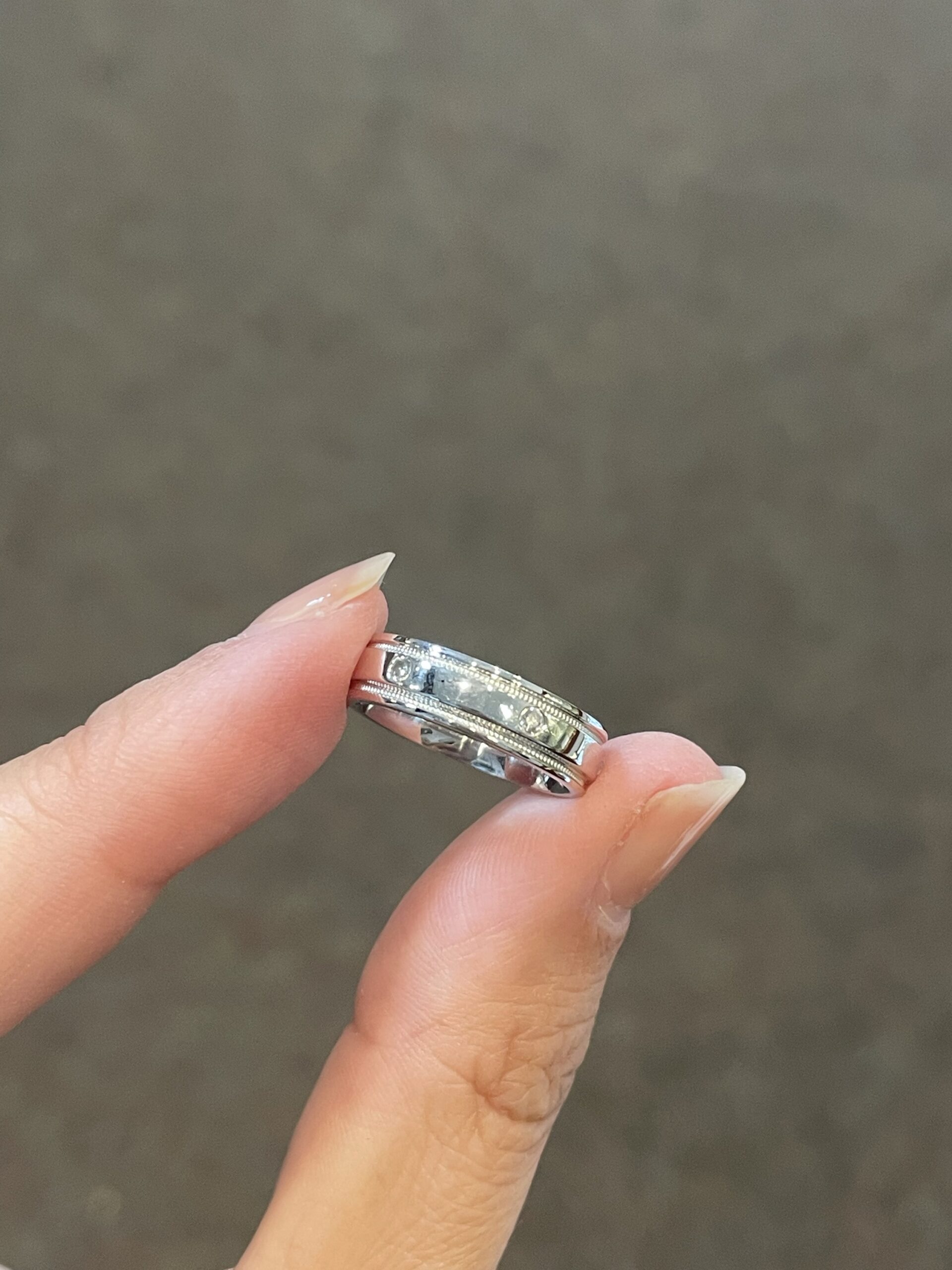 14k White Gold Burnished Set .12 Cttw Genuine Round Brilliant Cut Diamond Eternity Band - Image 8