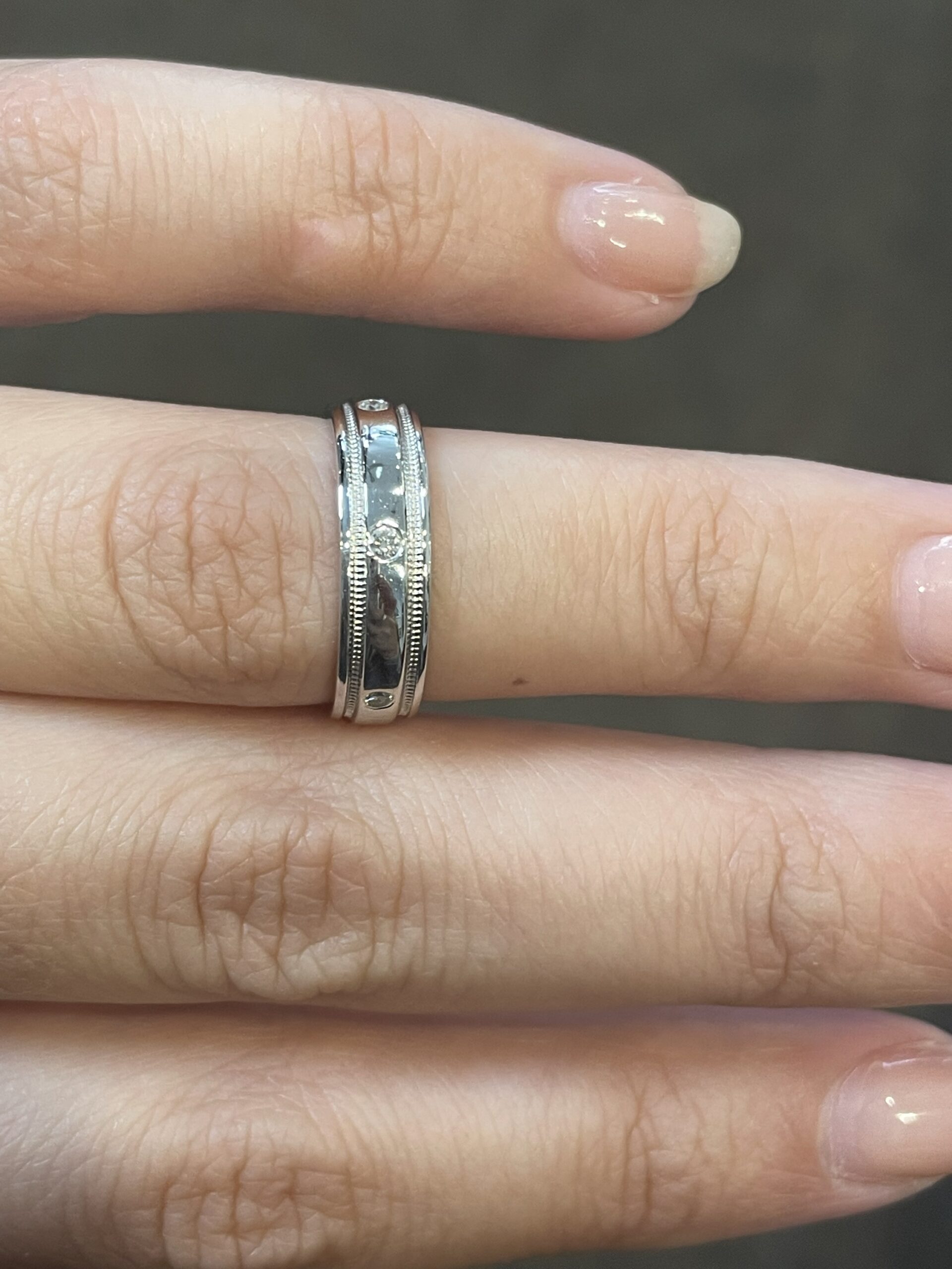 14k White Gold Burnished Set .12 Cttw Genuine Round Brilliant Cut Diamond Eternity Band - Image 12