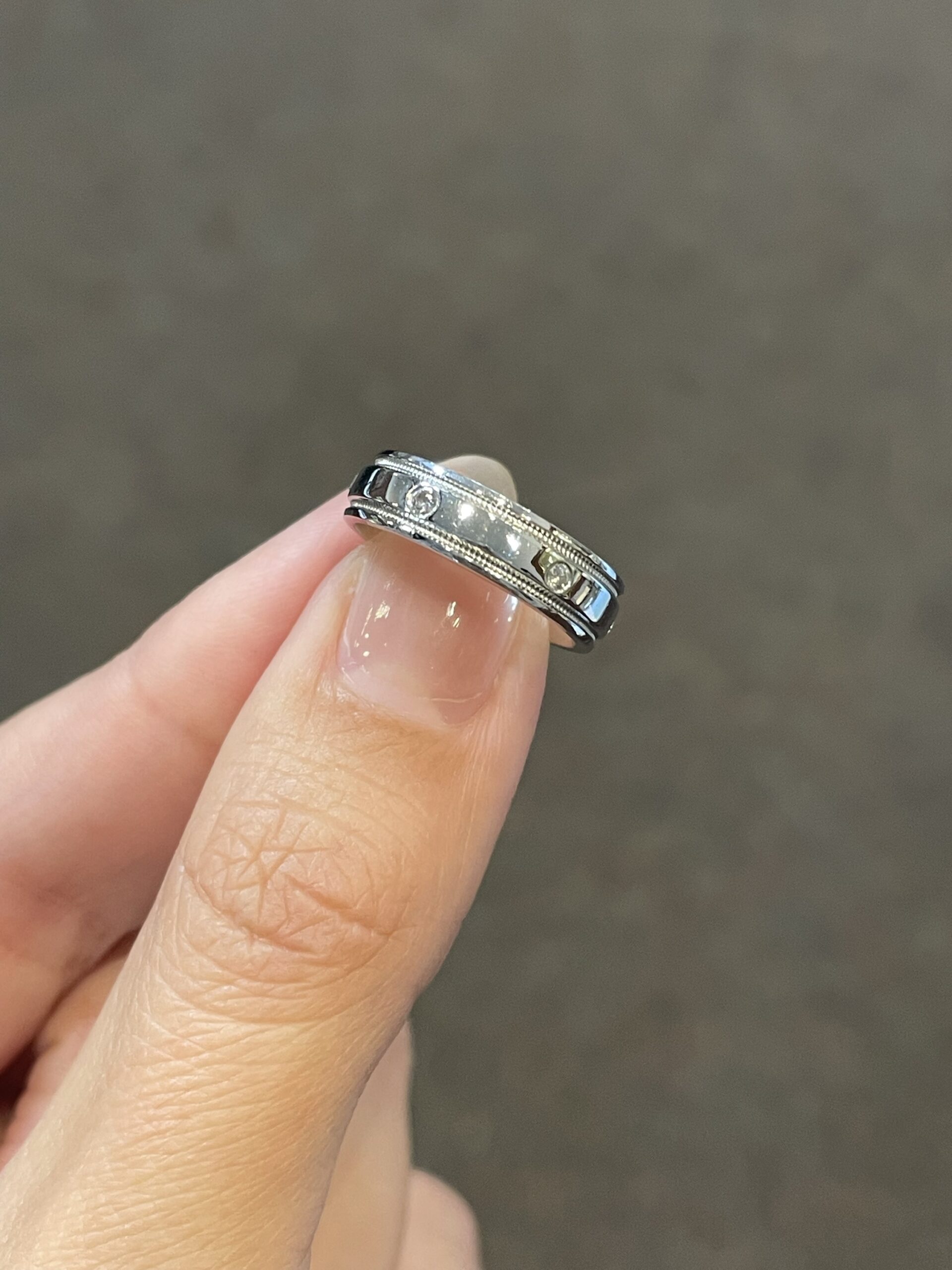 14k White Gold Burnished Set .12 Cttw Genuine Round Brilliant Cut Diamond Eternity Band - Image 14