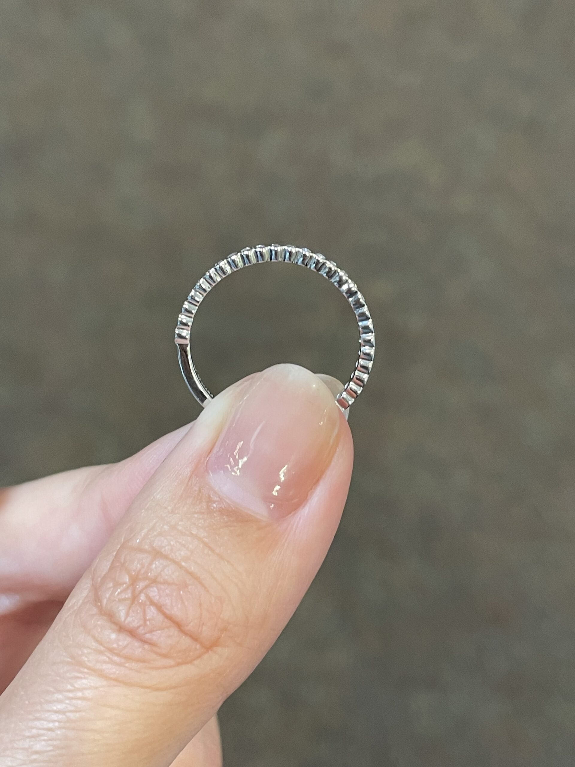 14k White Gold .13 Cttw Genuine Round Brilliant Cut Diamond Delicate Bezel Band - Image 7