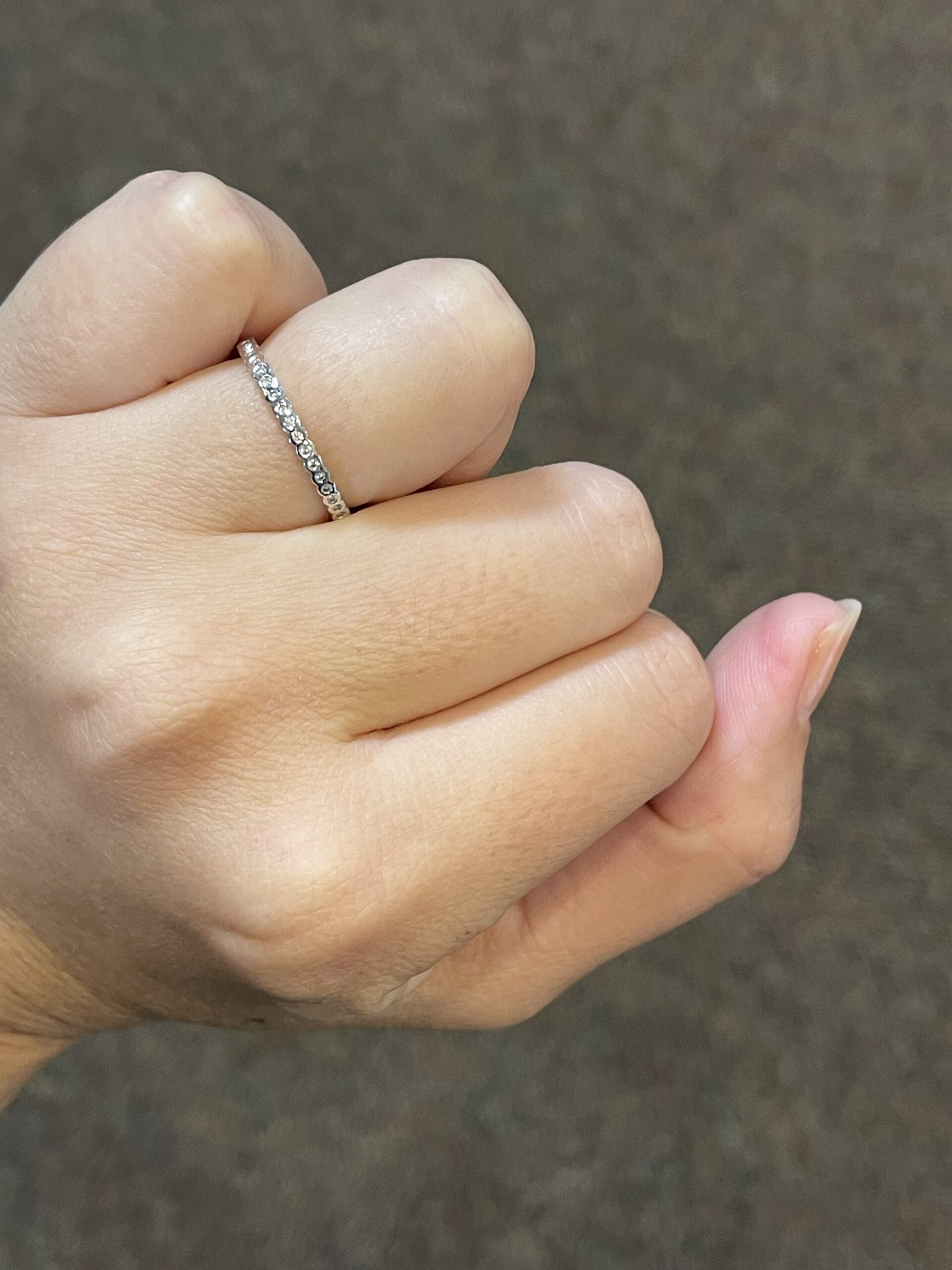 14k White Gold .13 Cttw Genuine Round Brilliant Cut Diamond Delicate Bezel Band - Image 6