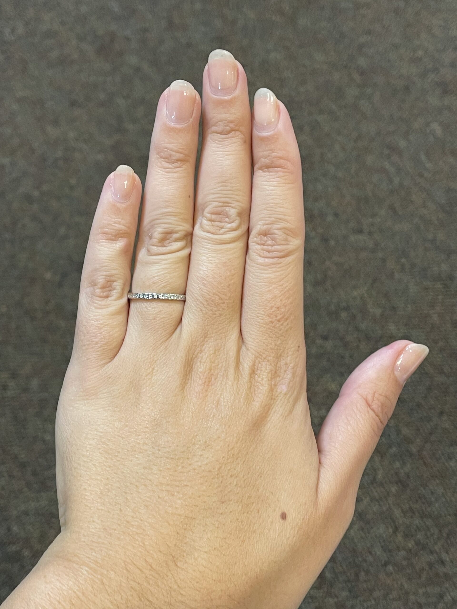 14k White Gold .13 Cttw Genuine Round Brilliant Cut Diamond Delicate Bezel Band - Image 8