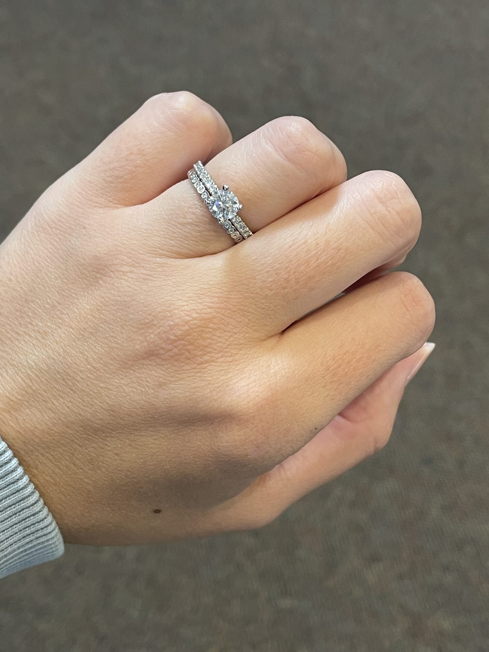 14k White Gold .13 Cttw Genuine Round Brilliant Cut Diamond Delicate Bezel Band - Image 9