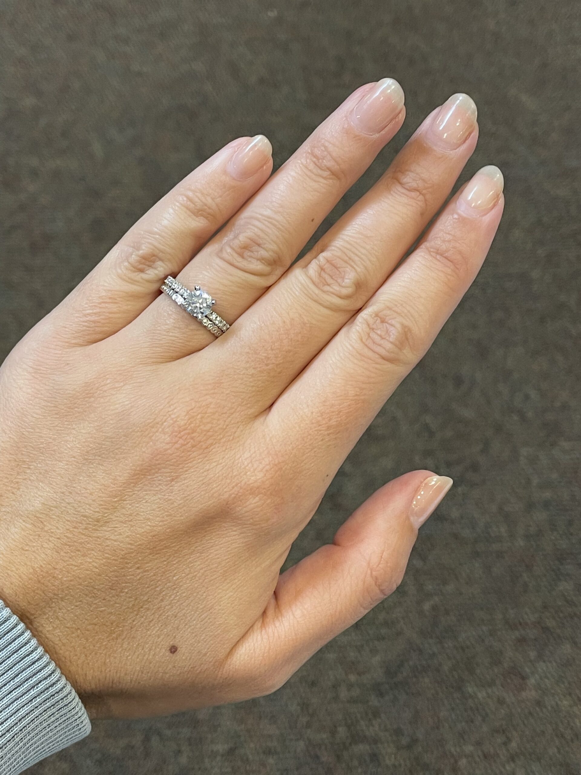 14k White Gold .13 Cttw Genuine Round Brilliant Cut Diamond Delicate Bezel Band - Image 14