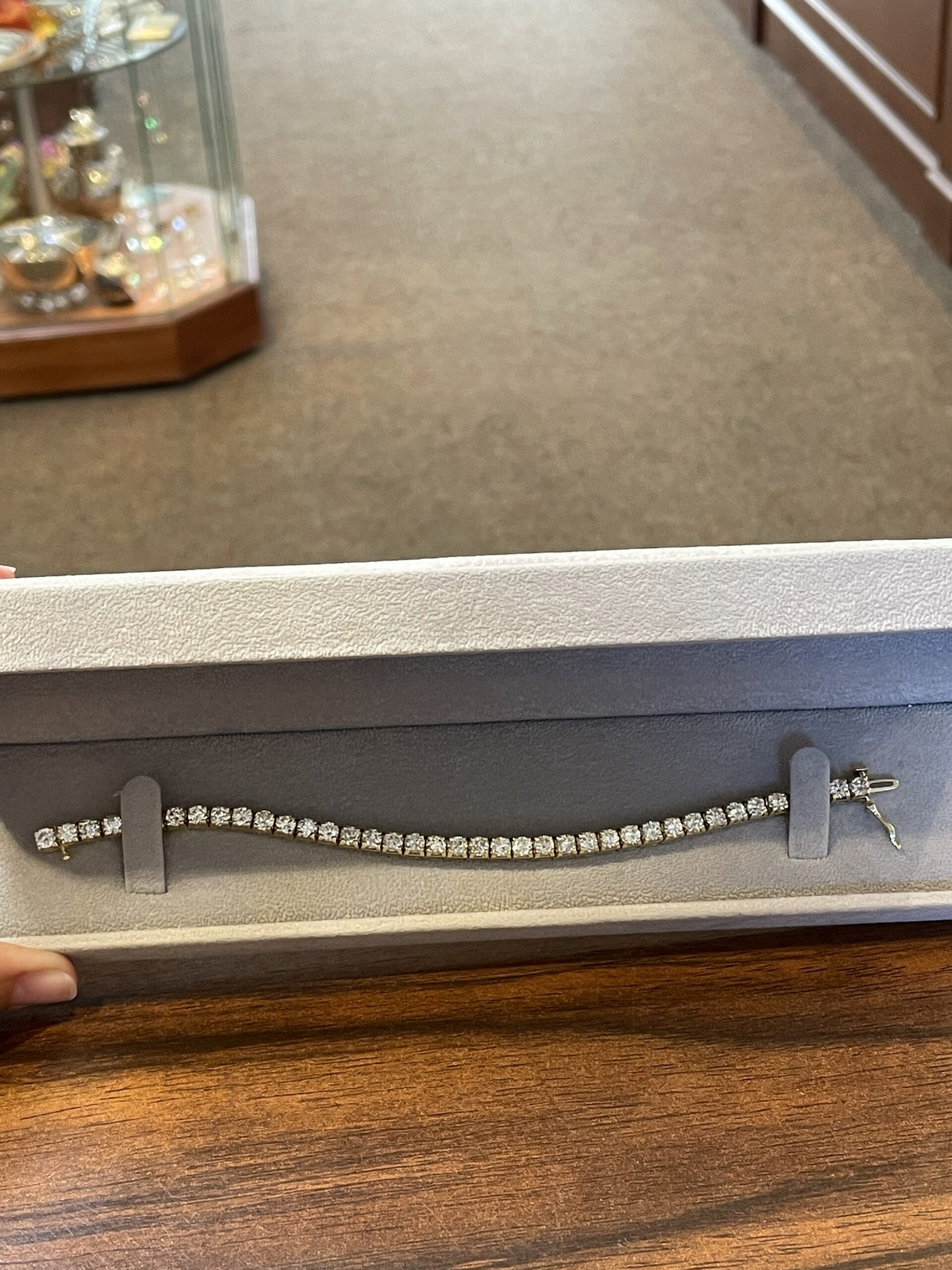 14k Yellow Gold 9.64 Cttw Genuine Round Brilliant Cut Diamond Tennis Bracelet