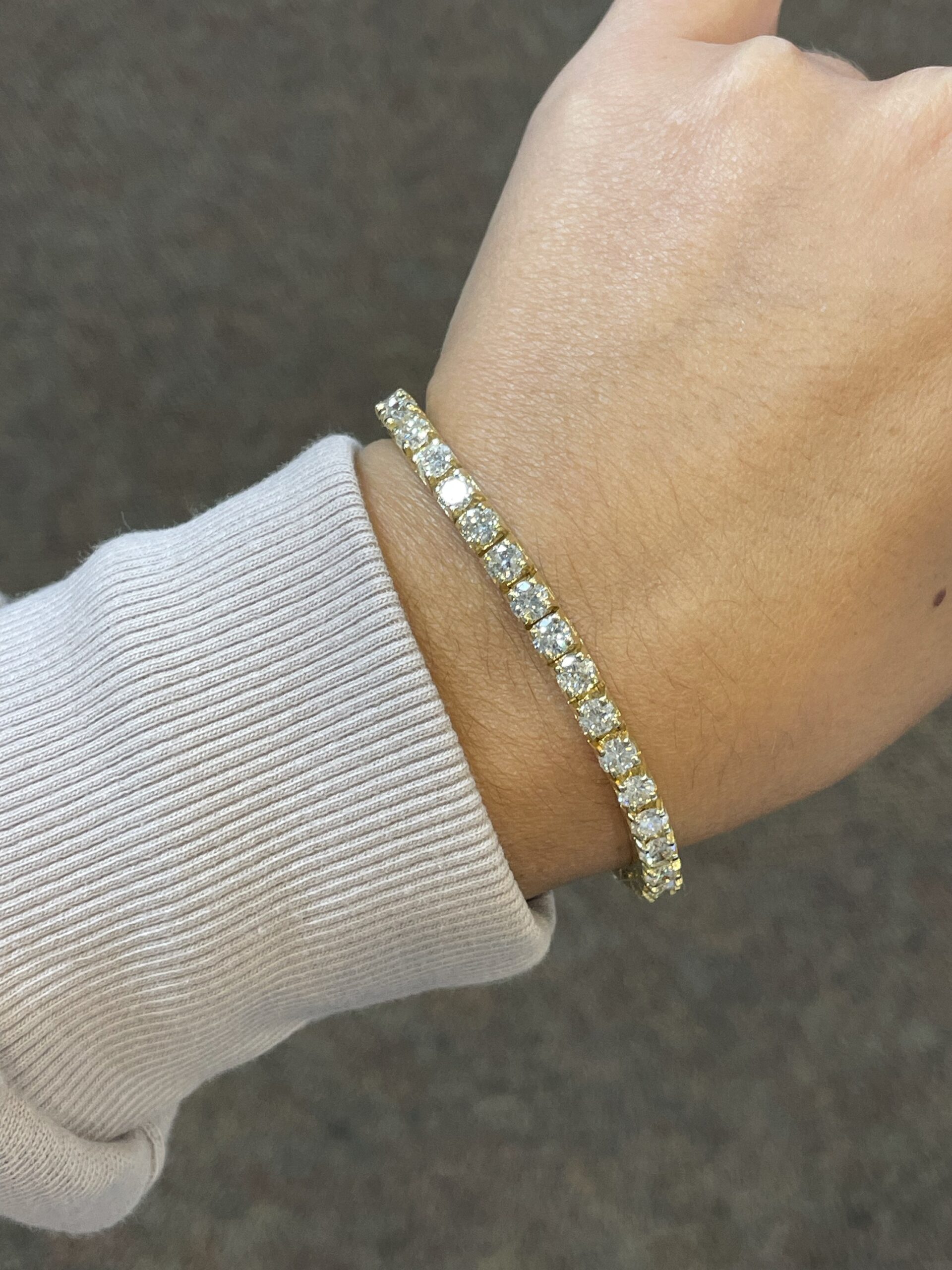 14k Yellow Gold 9.64 Cttw Genuine Round Brilliant Cut Diamond Tennis Bracelet - Image 22