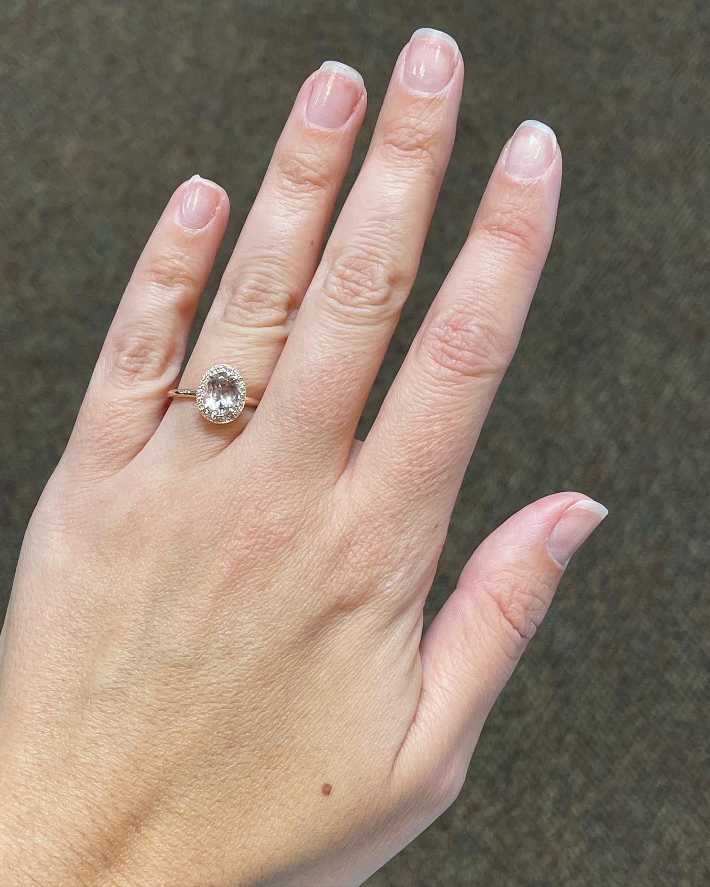 14k Rose Gold Genuine 1.07 Cttw Oval Shaped Morganite & Diamond Halo Ring With Tubular Shank - Image 18